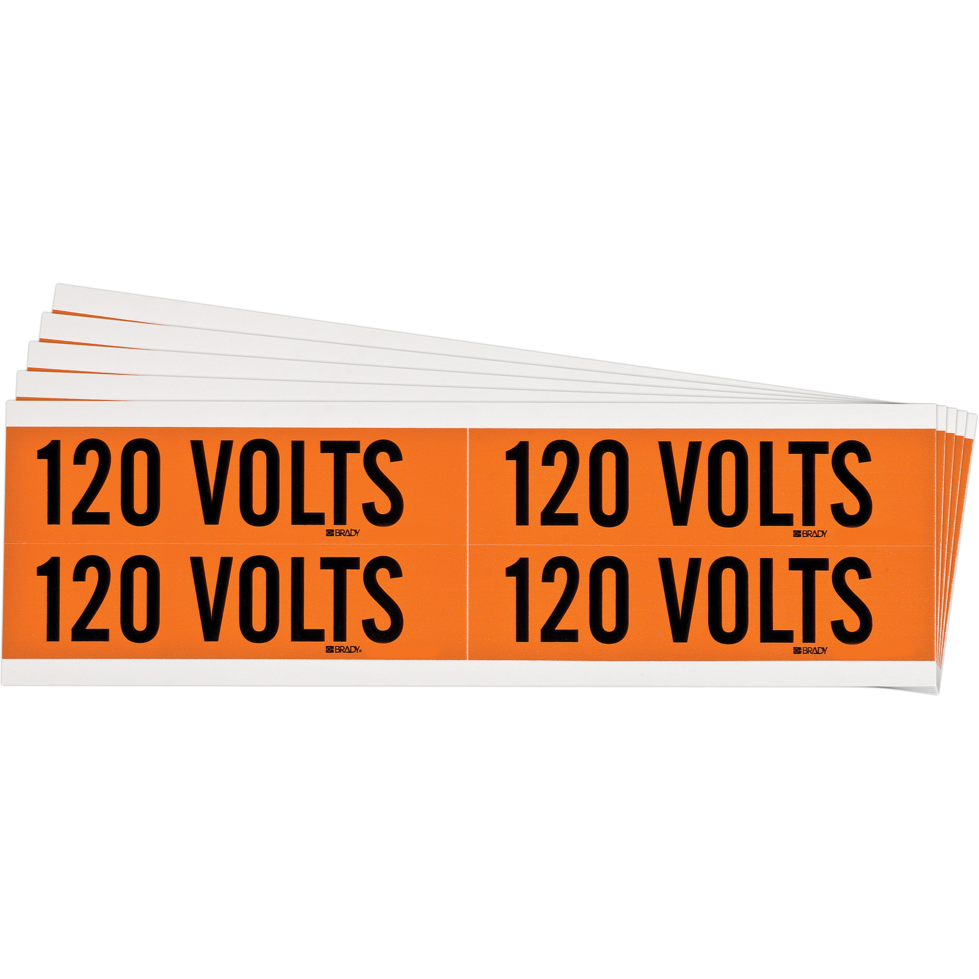 Étiquette de tension pour conduit « 120 Volts », 1-1/8" x 4-1/8", Étoffe/Vinyle, Anglais