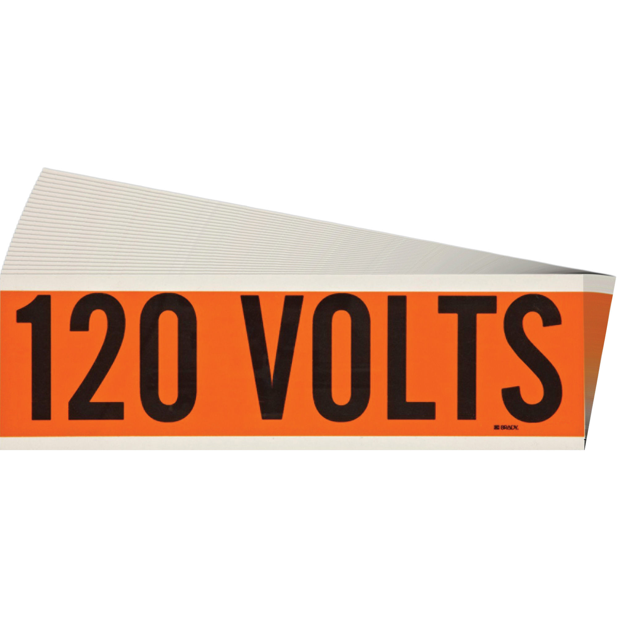Étiquette de tension pour conduit « 120 Volts », 2-1/4" x 9", Étoffe/Vinyle, Anglais