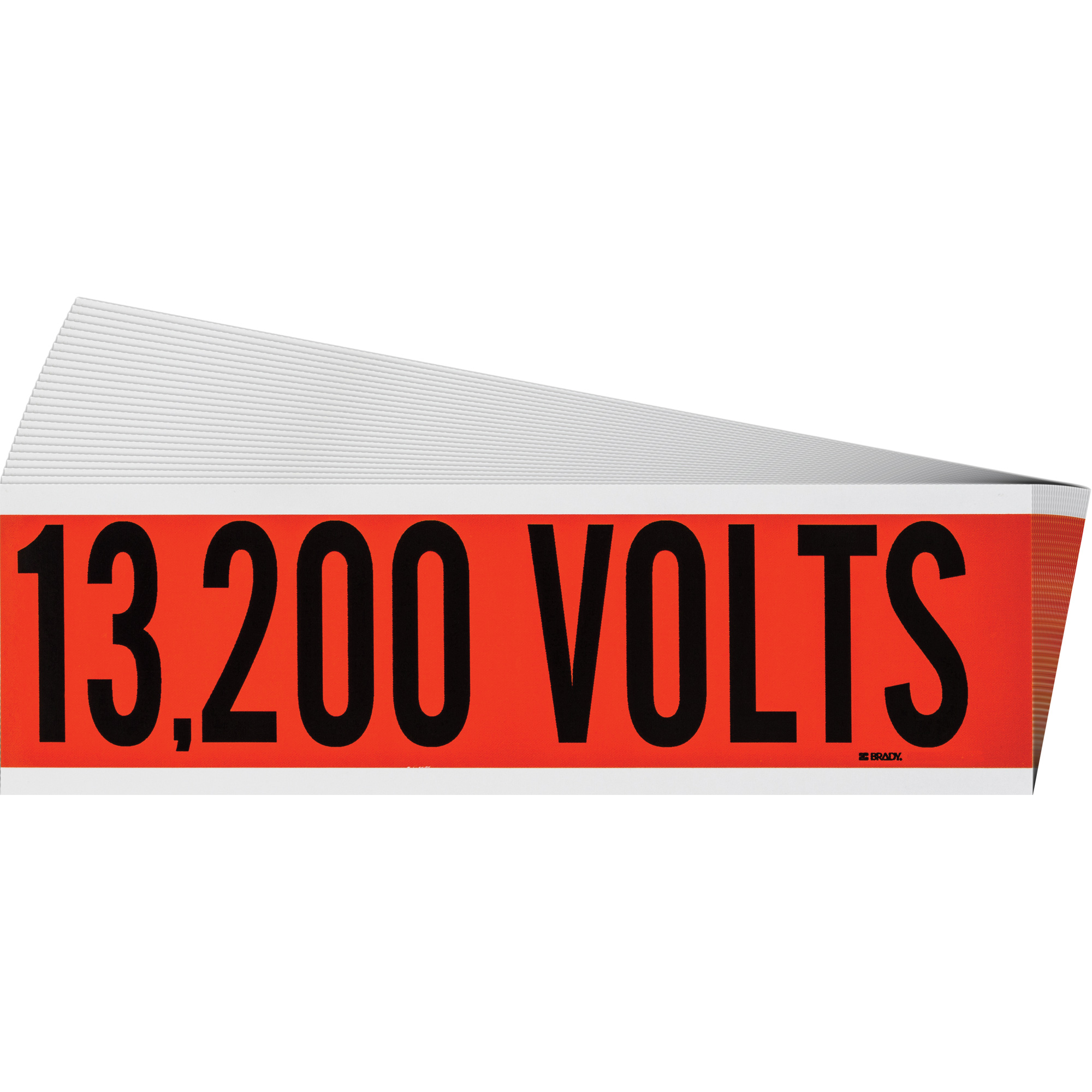 Étiquette de tension pour conduit « 13 200 Volts », 2-1/4" x 9", Étoffe/Vinyle, Anglais