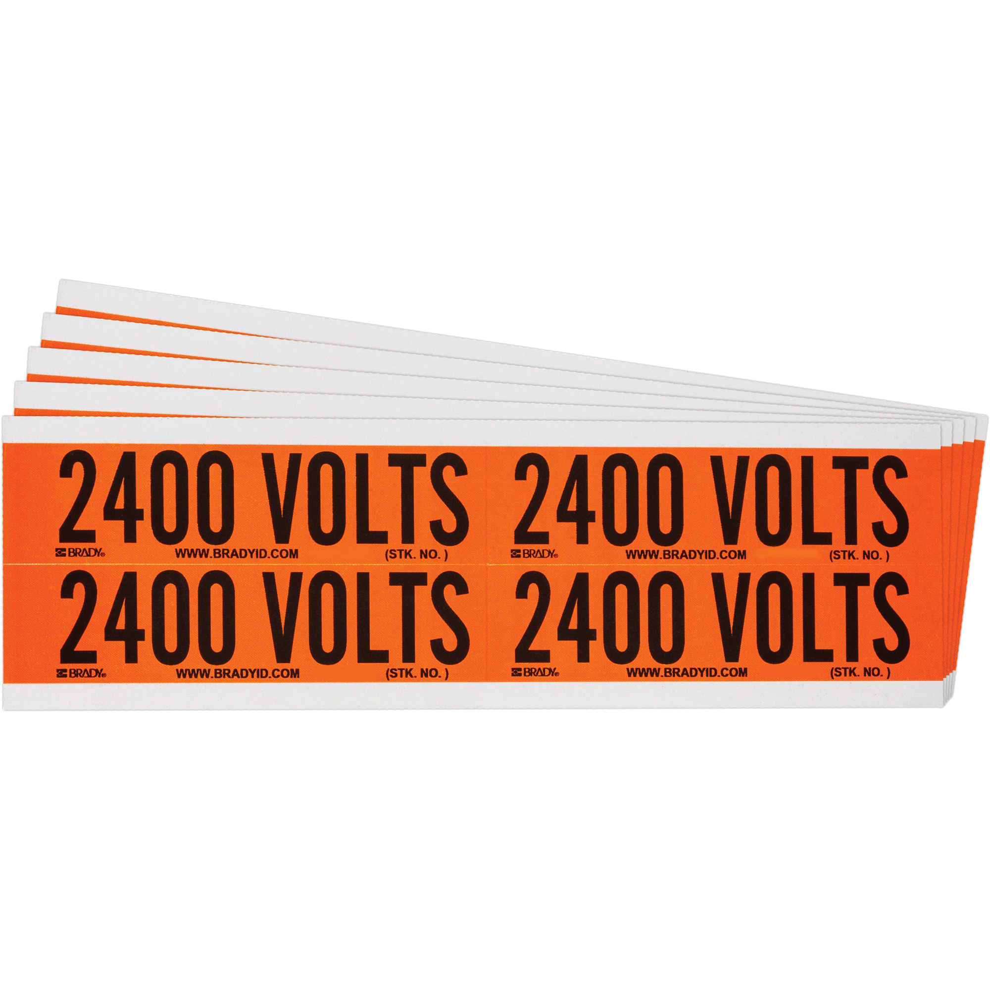 Étiquette de tension pour conduit « 2 400 Volts », 1-1/8" x 4-1/8", Étoffe/Vinyle, Anglais