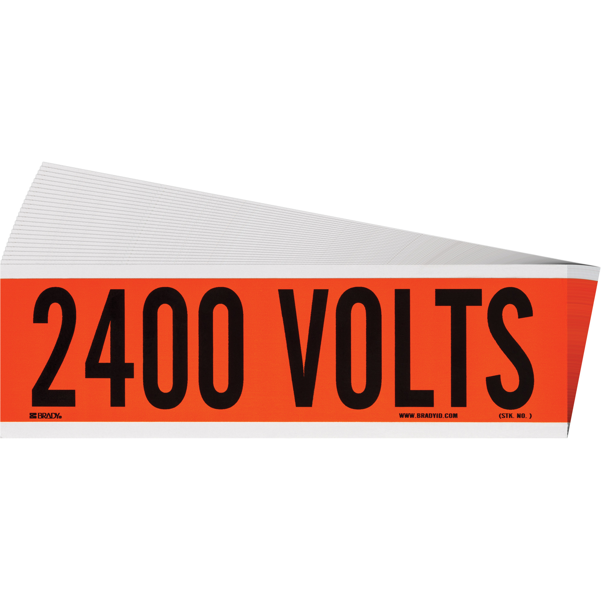 Étiquette de tension pour conduit « 2 400 Volts », 2-1/4" x 9", Étoffe/Vinyle, Anglais