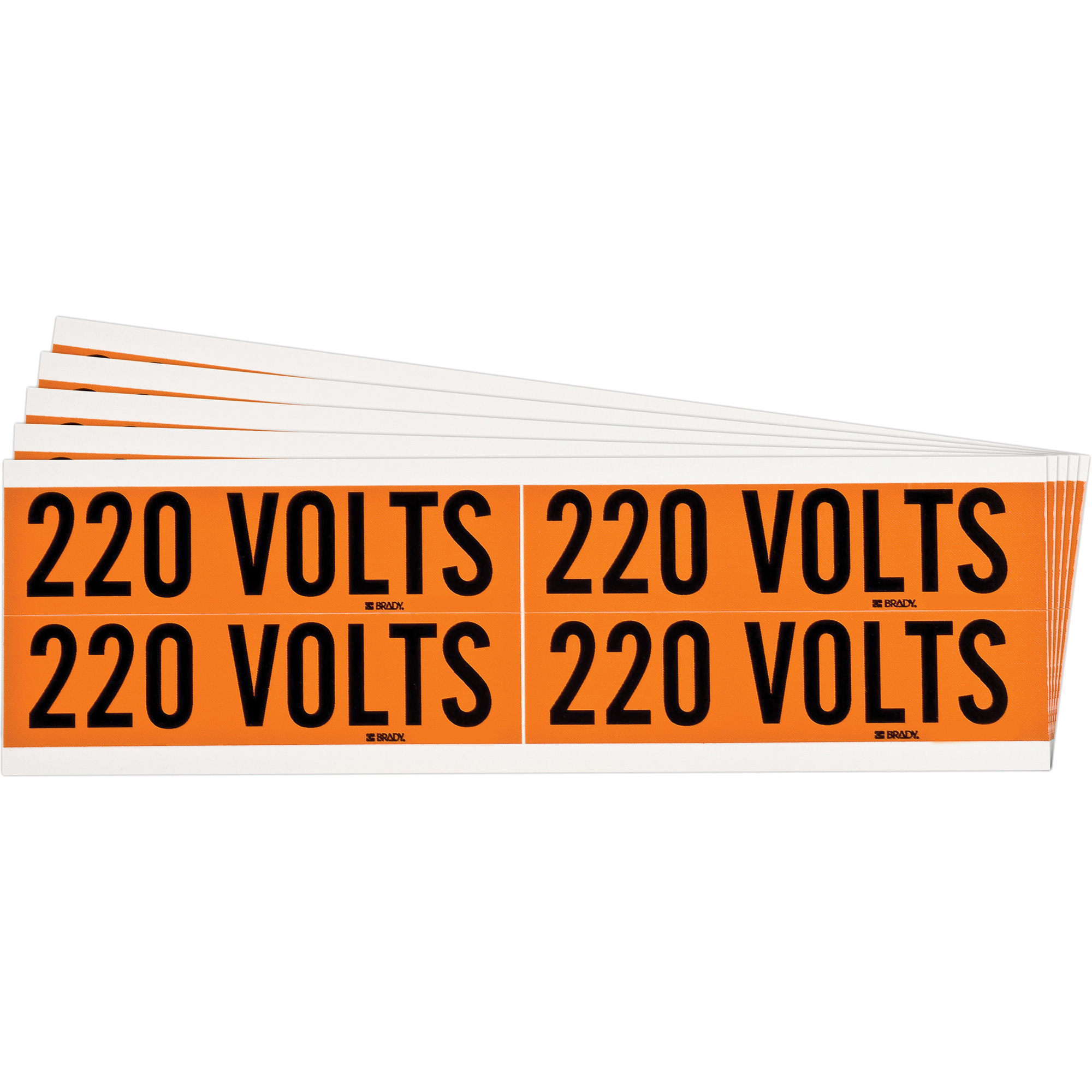 Étiquette de tension pour conduit « 220 Volts », 1-1/8" x 4-1/8", Étoffe/Vinyle, Anglais