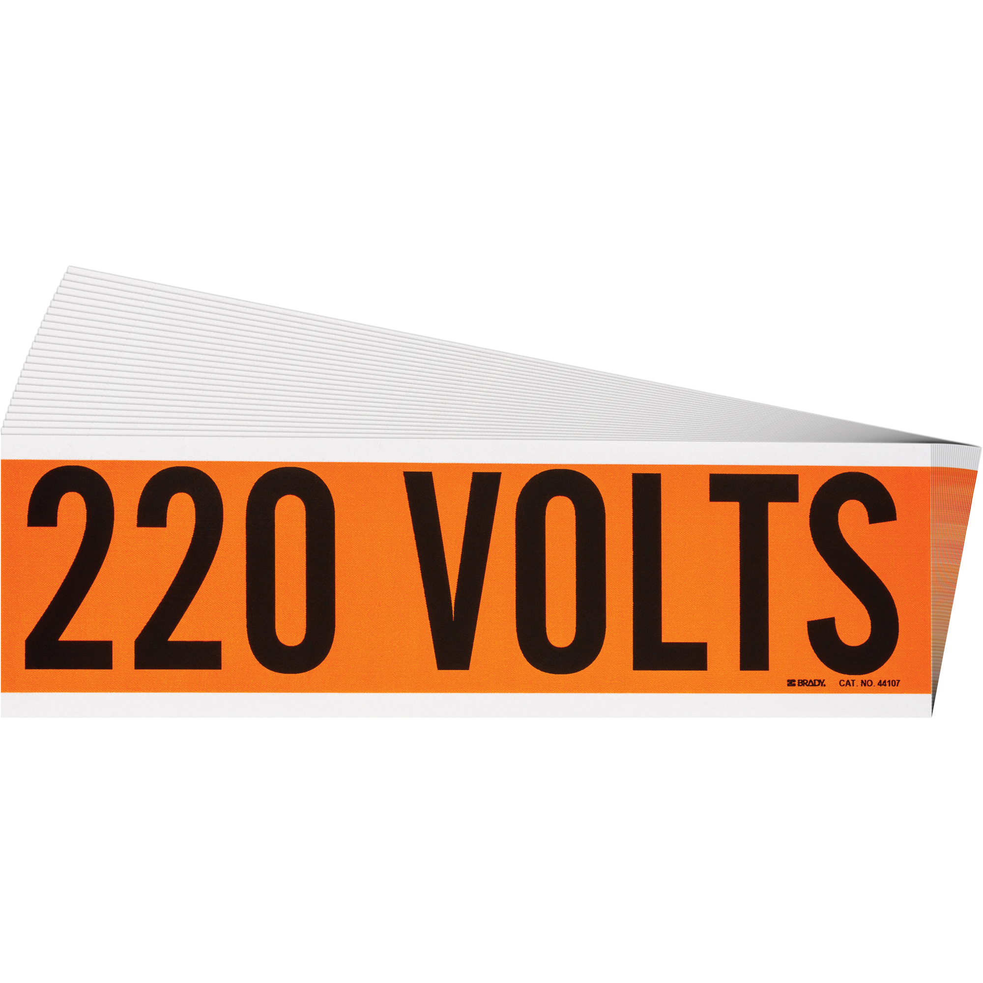 Étiquette de tension pour conduit « 220 Volts », 2-1/4" x 9", Étoffe/Vinyle, Anglais