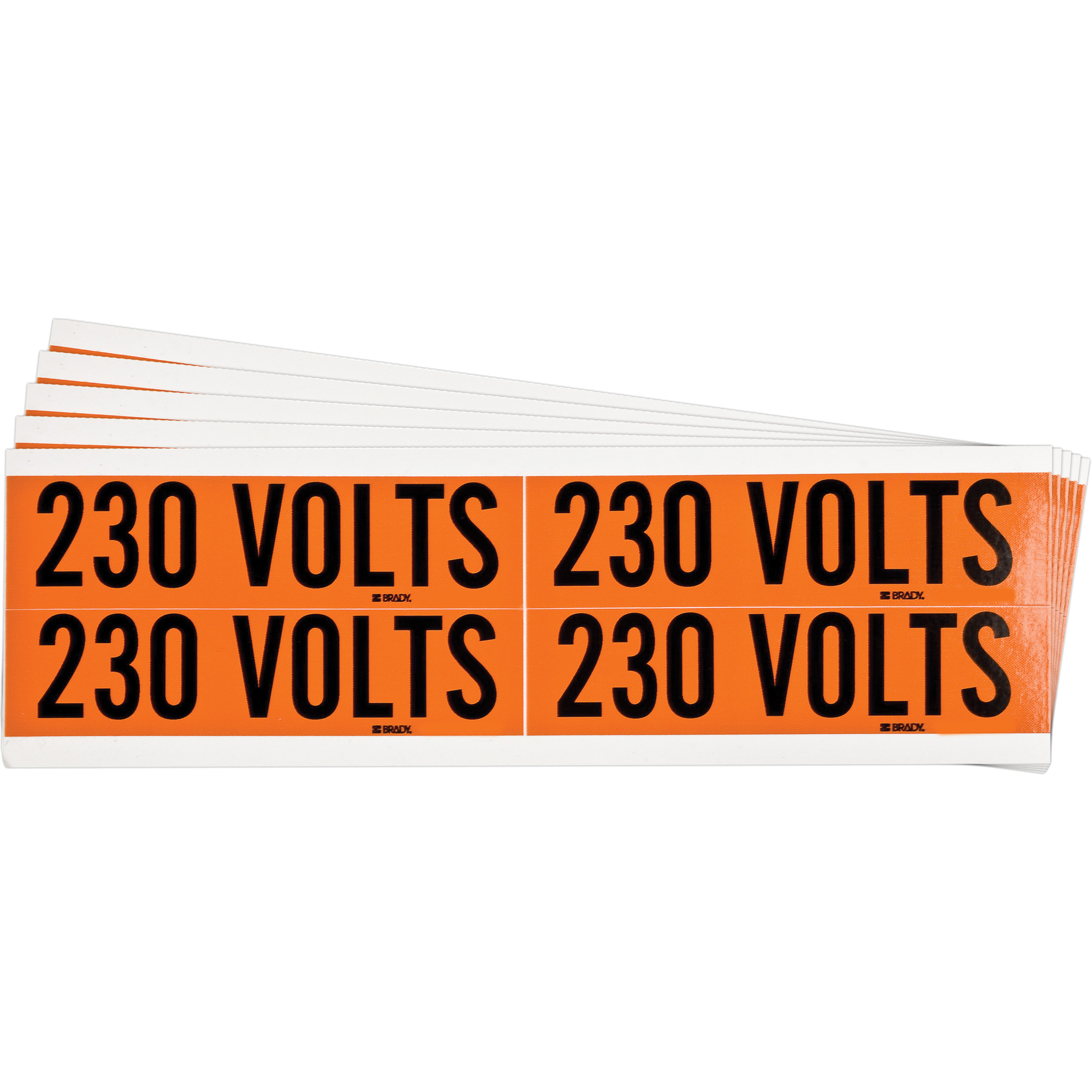 Étiquette de tension pour conduit « 230 Volts », 1-1/8" x 4-1/8", Étoffe/Vinyle, Anglais
