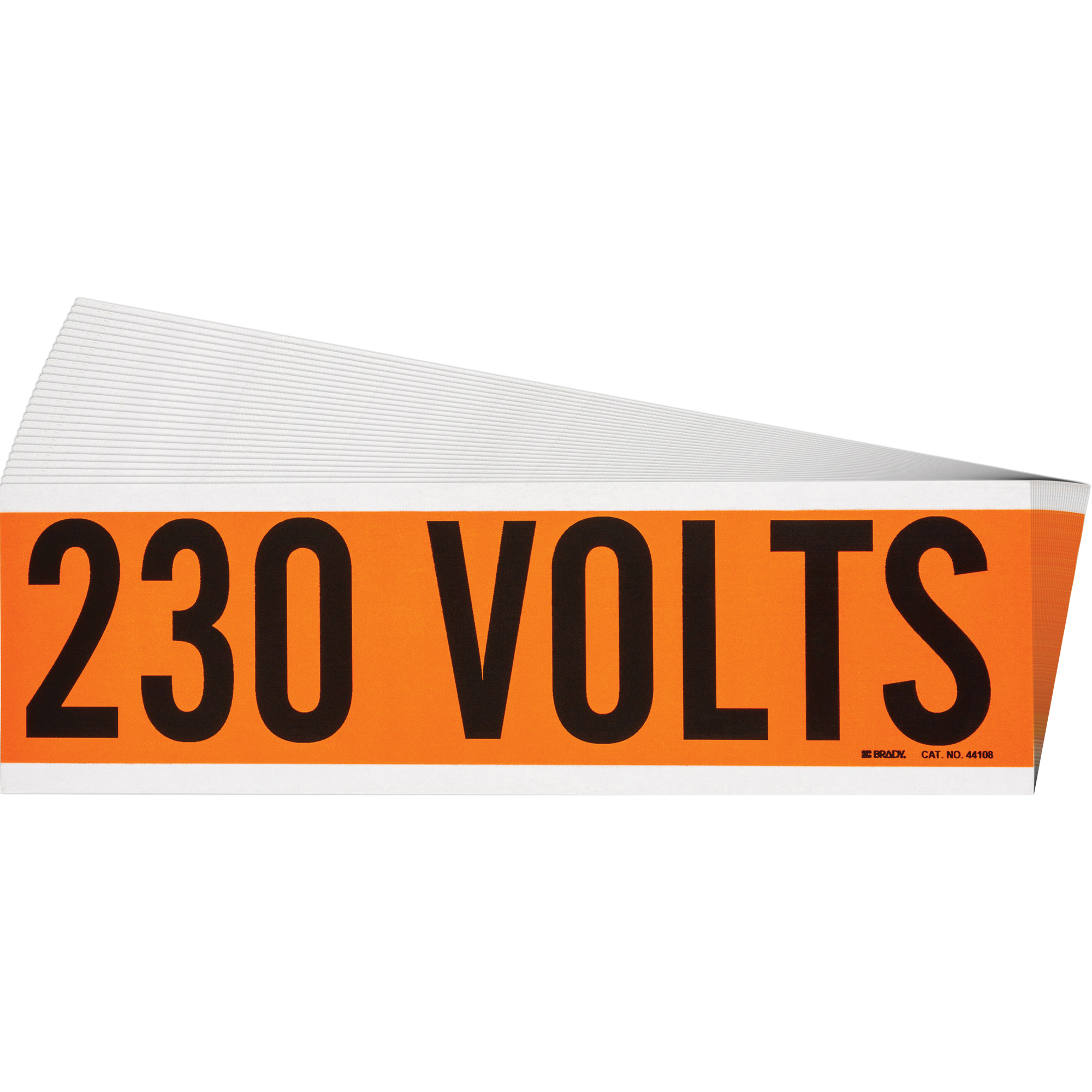 Étiquette de tension pour conduit « 230 Volts », 2-1/4" x 9", Étoffe/Vinyle, Anglais