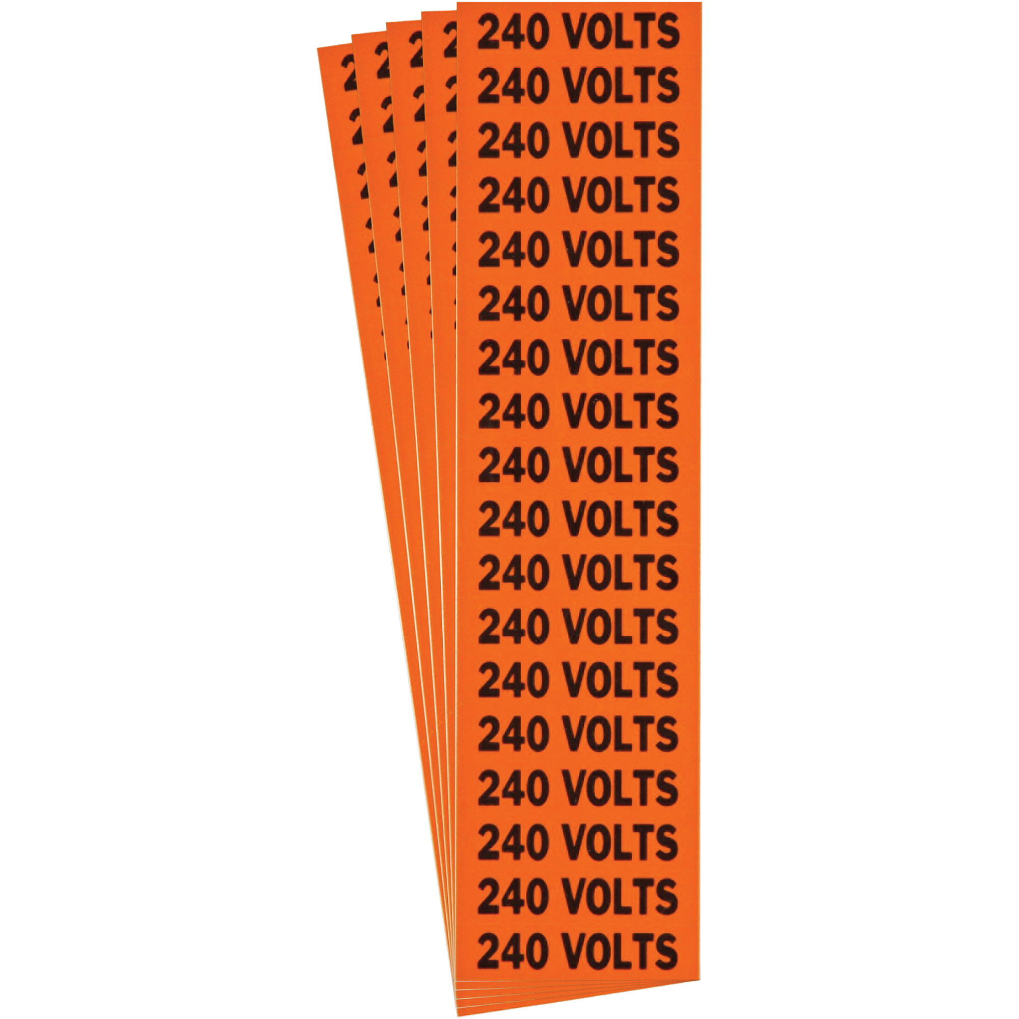 Étiquette de tension pour conduit « 240 Volts », 1/2" x 2-1/4", Étoffe/Vinyle, Anglais