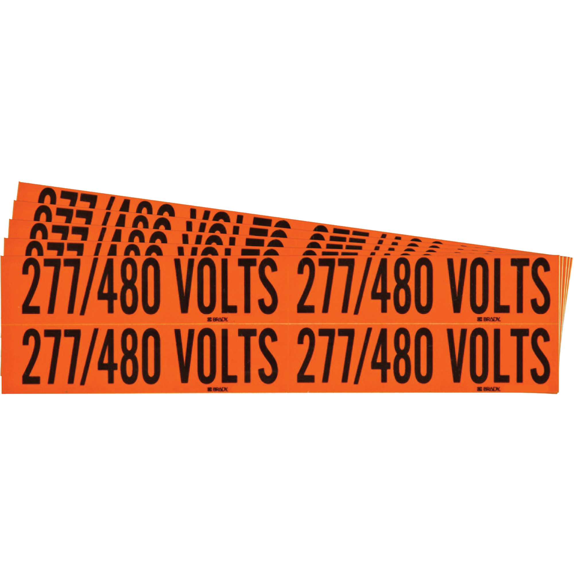 Étiquette de tension pour conduit « 277/480 Volts », 1-1/8" x 4-1/8", Étoffe/Vinyle, Anglais