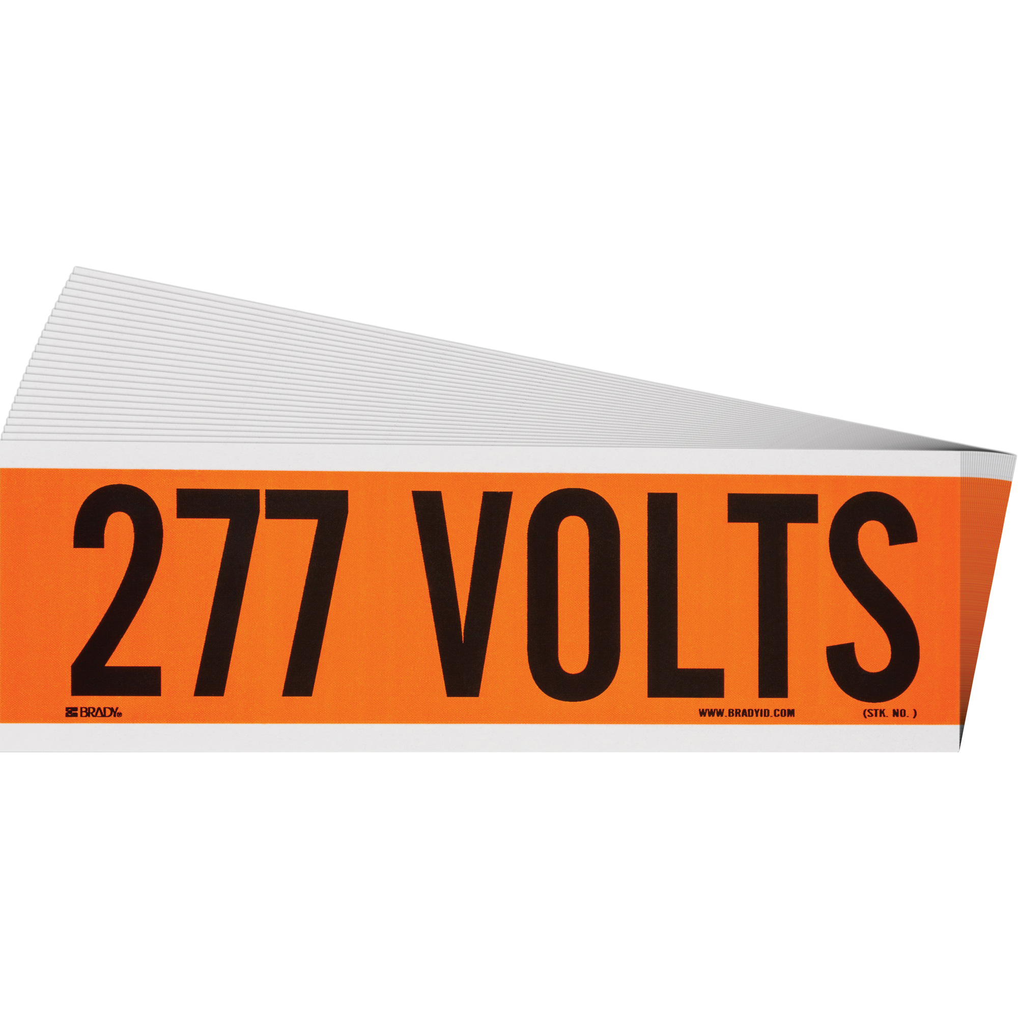 Étiquette de tension pour conduit « 277 Volts », 2-1/4" x 9", Étoffe/Vinyle, Anglais