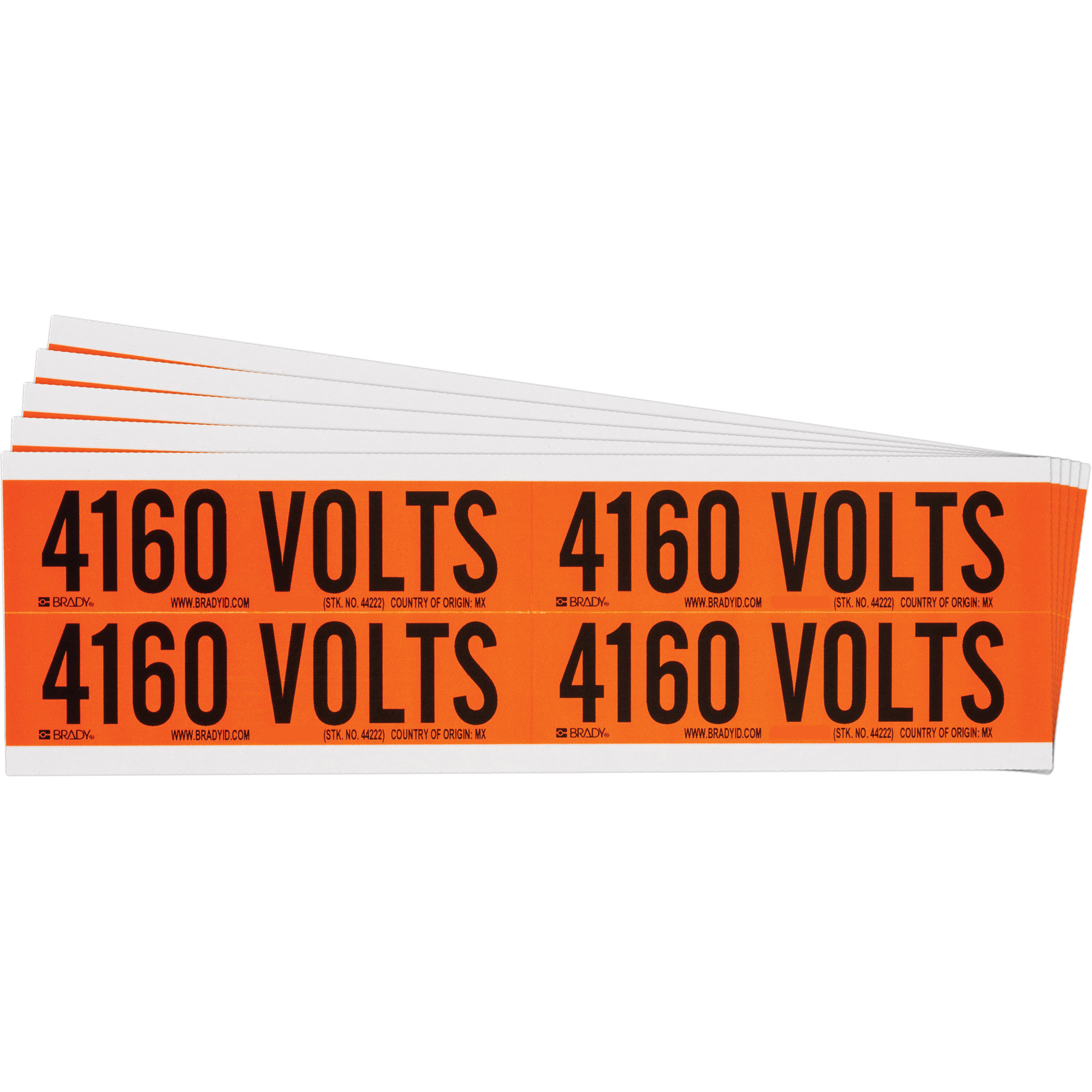 Étiquette de tension pour conduit « 4 160 Volts », 1-1/8" x 4-1/8", Étoffe/Vinyle, Anglais