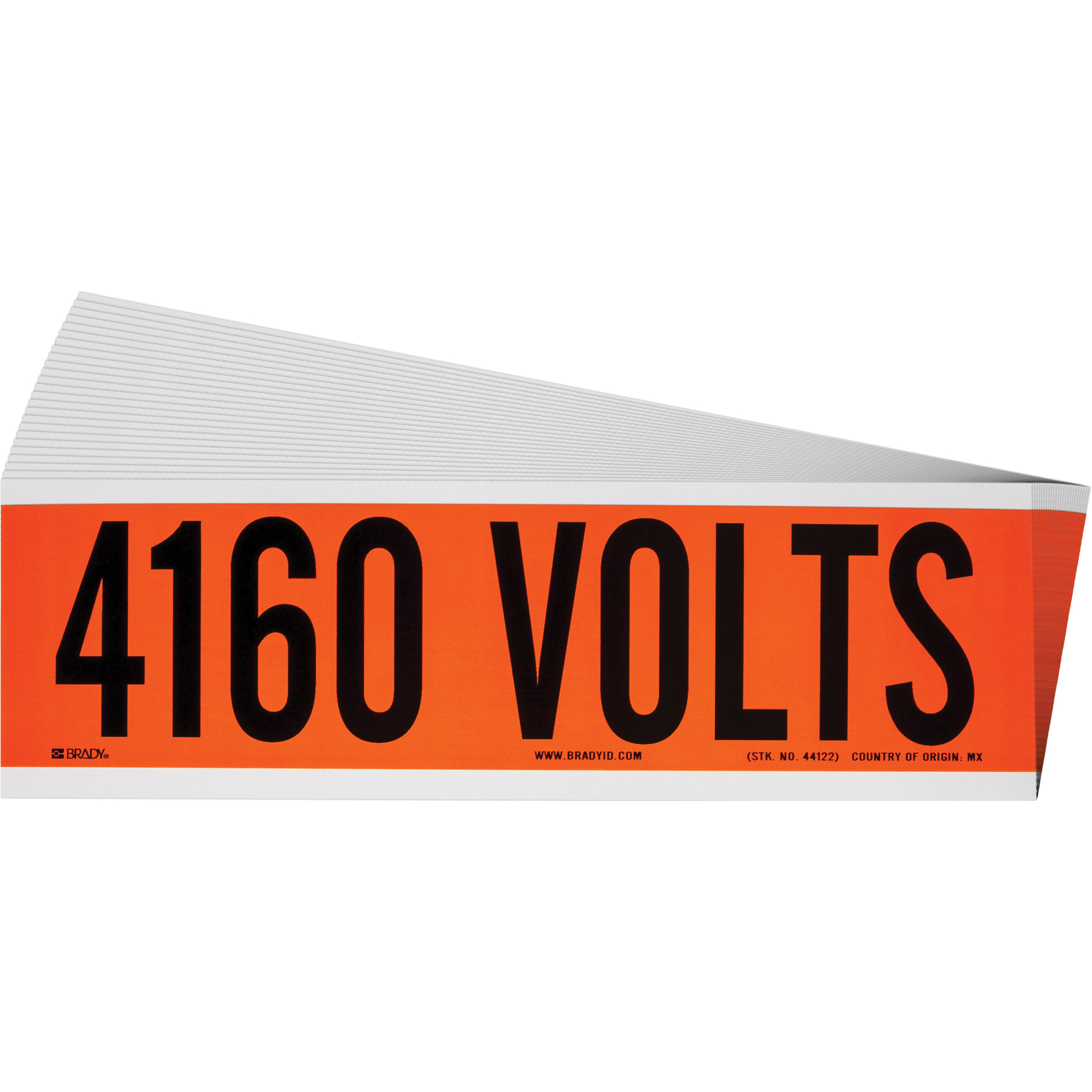 Étiquette de tension pour conduit « 4 160 Volts », 2-1/4" x 9", Étoffe/Vinyle, Anglais