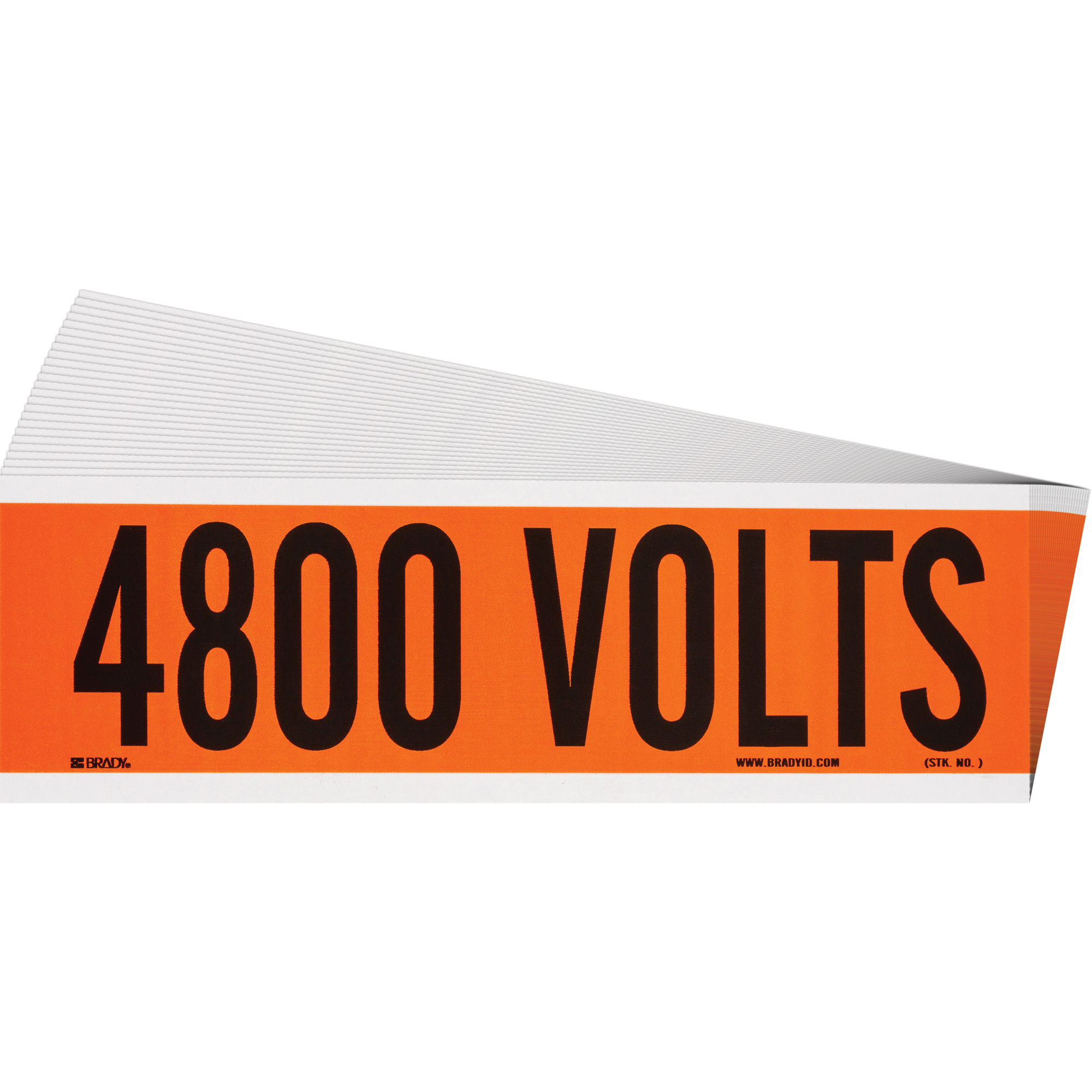 Étiquette de tension pour conduit « 4 800 Volts », 2-1/4" x 9", Étoffe/Vinyle, Anglais
