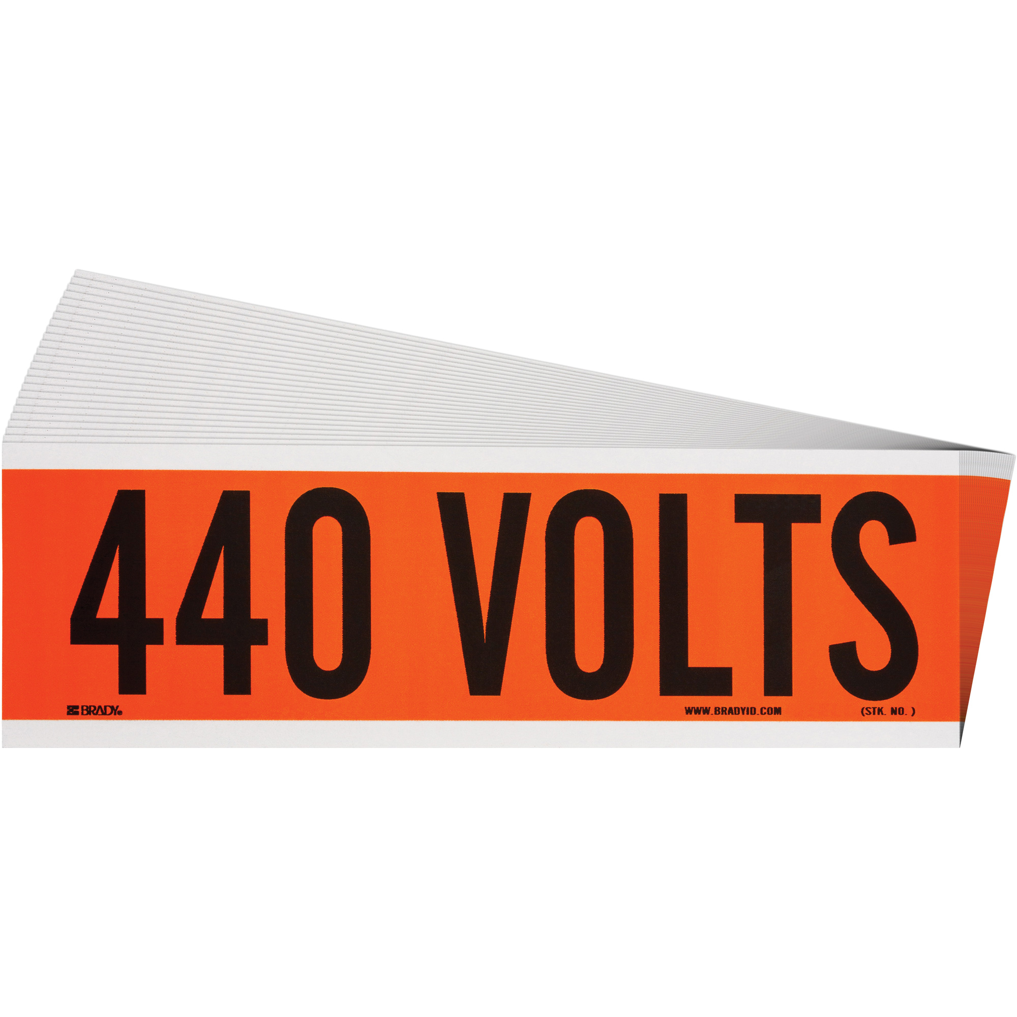 Étiquette de tension pour conduit « 440 Volts », 2-1/4" x 9", Étoffe/Vinyle, Anglais