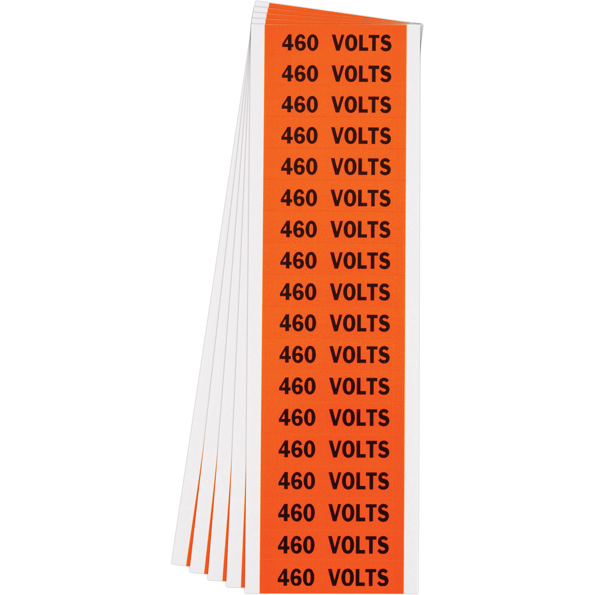 Étiquette de tension pour conduit « 460 Volts », 1/2" x 2-1/4", Étoffe/Vinyle, Anglais