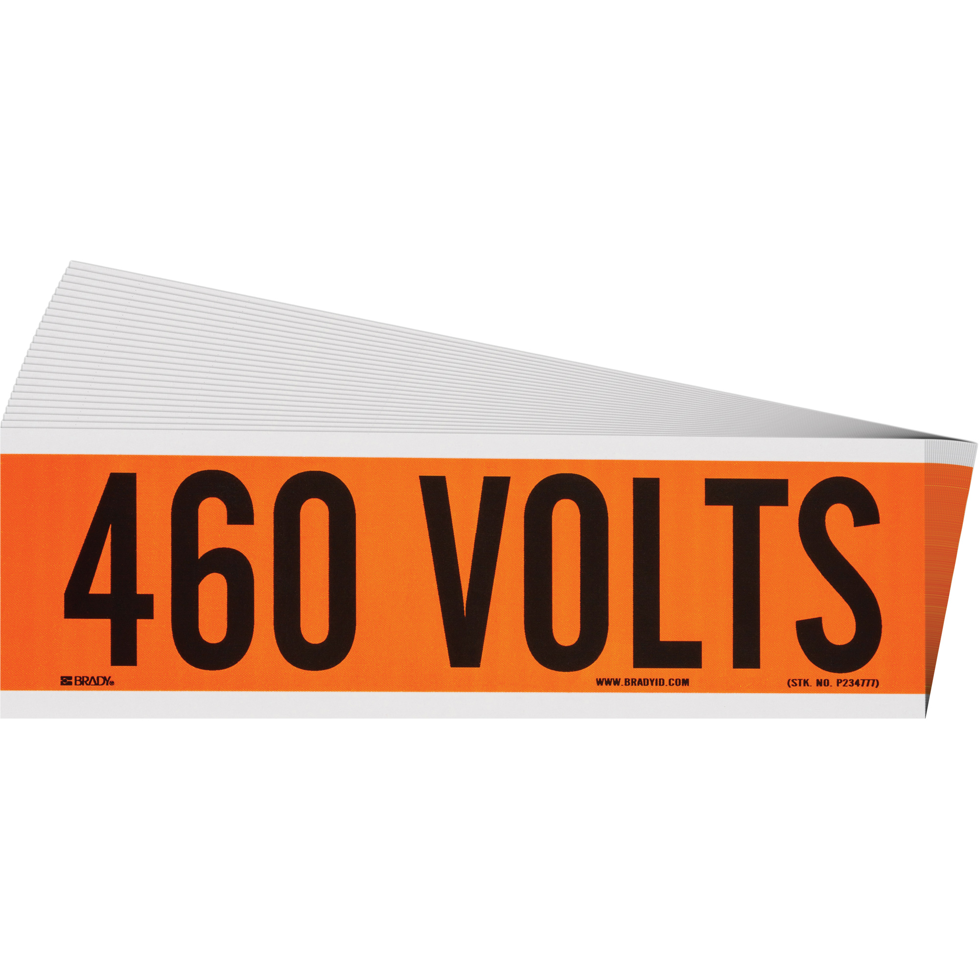 Étiquette de tension pour conduit « 460 Volts », 2-1/4" x 9", Étoffe/Vinyle, Anglais