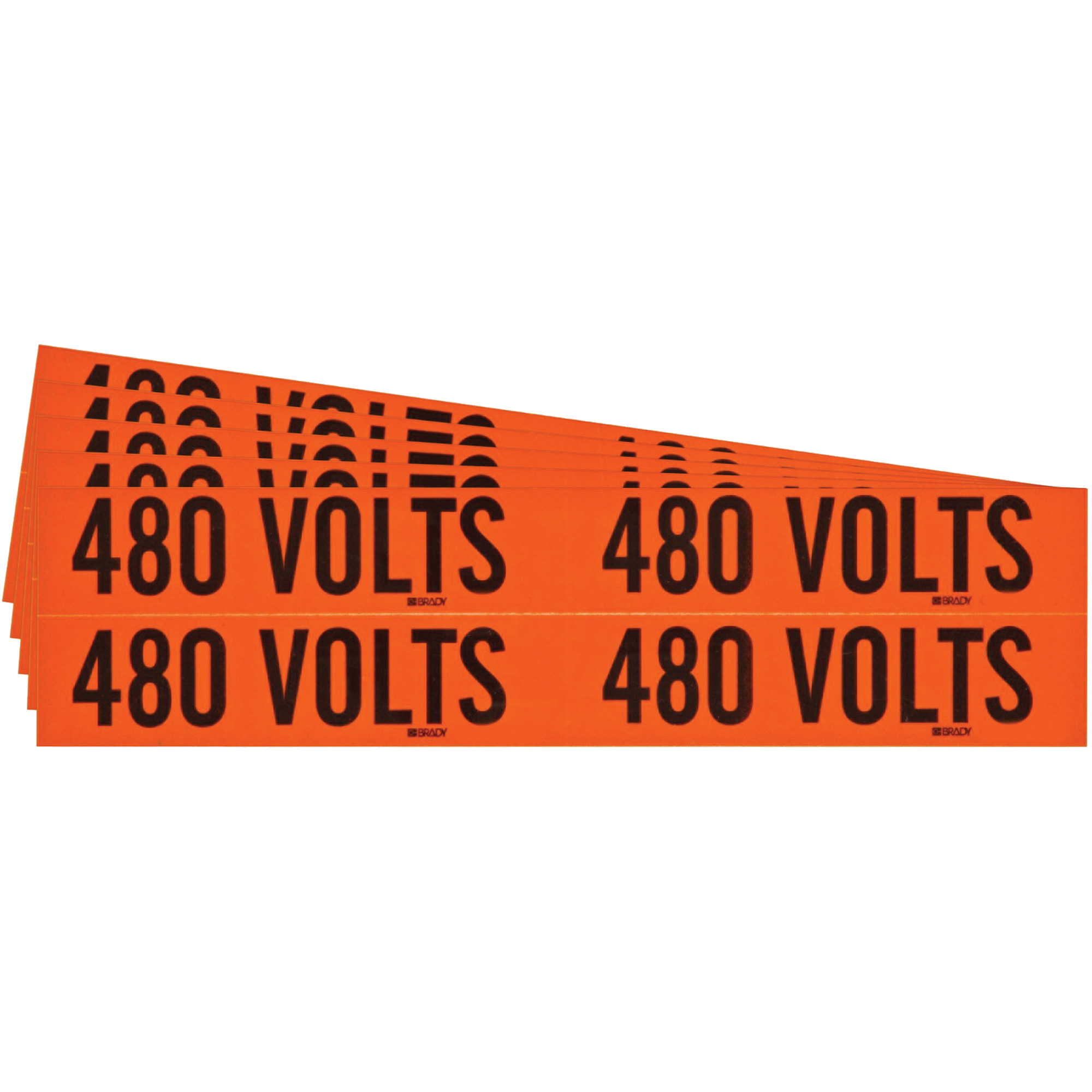 Étiquette de tension pour conduit « 480 Volts », 1-1/8" x 4-1/8", Étoffe/Vinyle, Anglais