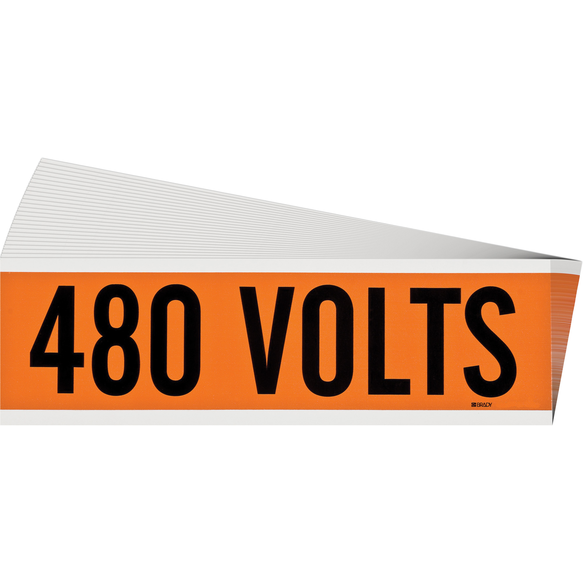 Étiquette de tension pour conduit « 480 Volts », 2-1/4" x 9", Étoffe/Vinyle, Anglais