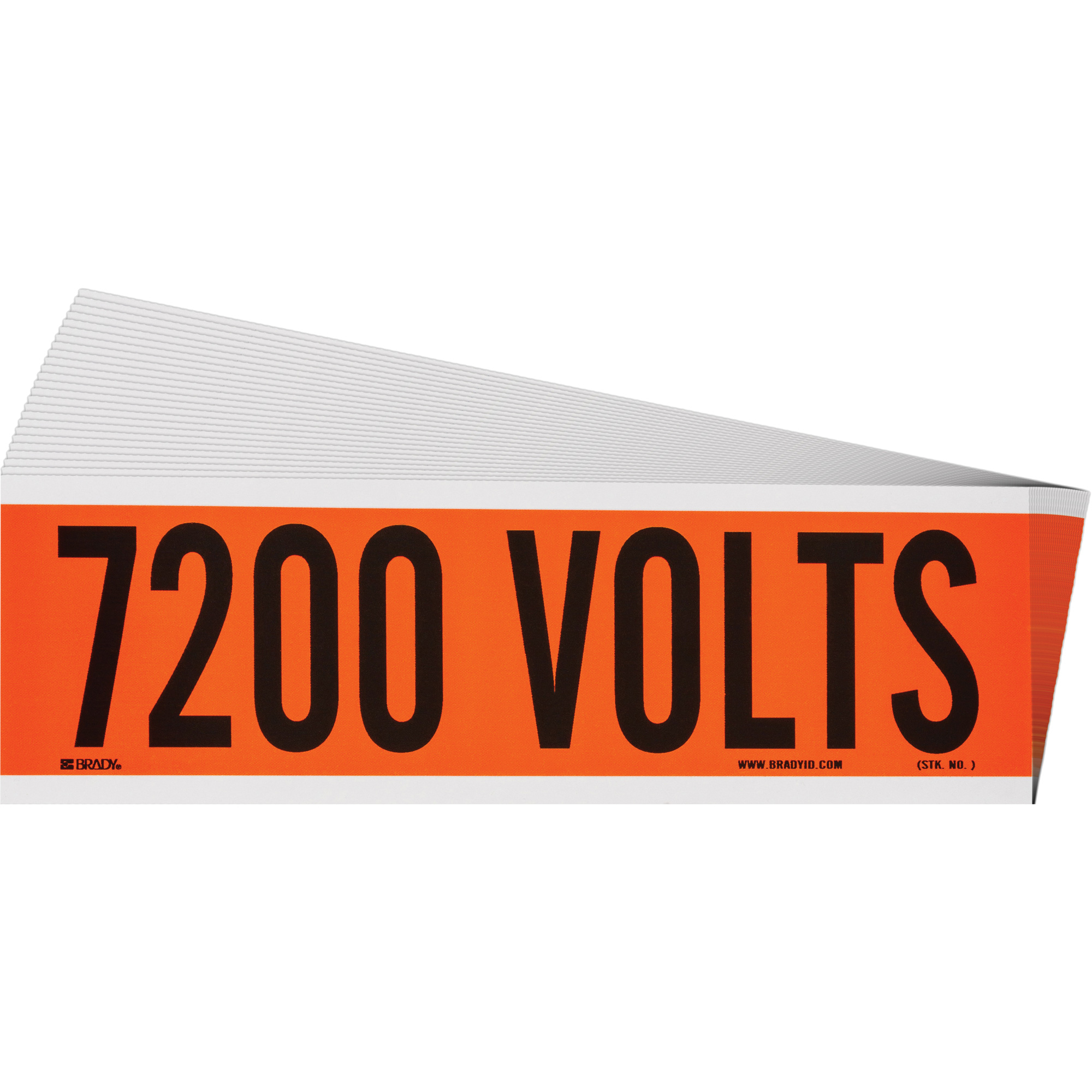 Étiquette de tension pour conduit « 7 200 Volts », 2-1/4" x 9", Étoffe/Vinyle, Anglais