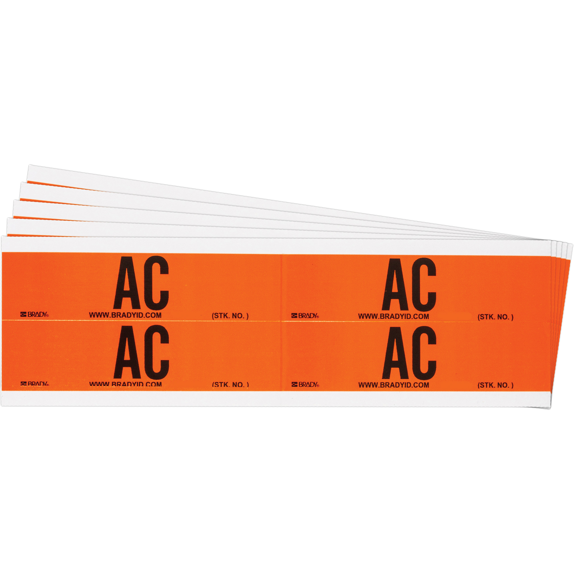 Étiquette de tension pour conduit « AC », 1-1/8" x 4-1/8", Étoffe/Vinyle, Anglais