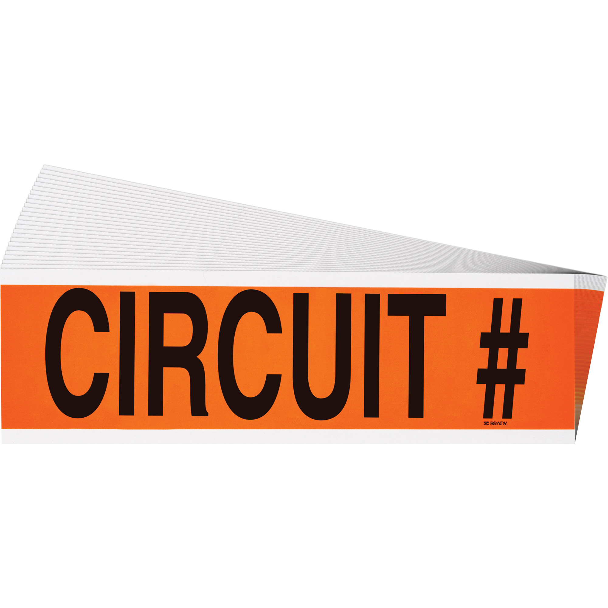 Étiquette de tension pour conduit « Circuit # », 2-1/4" x 9", Étoffe/Vinyle, Anglais