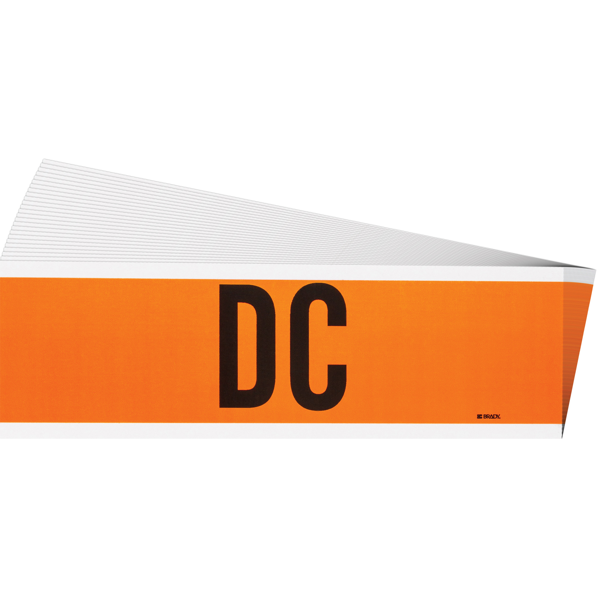 Étiquette de tension pour conduit « DC », 2-1/4" x 9", Étoffe/Vinyle, Anglais