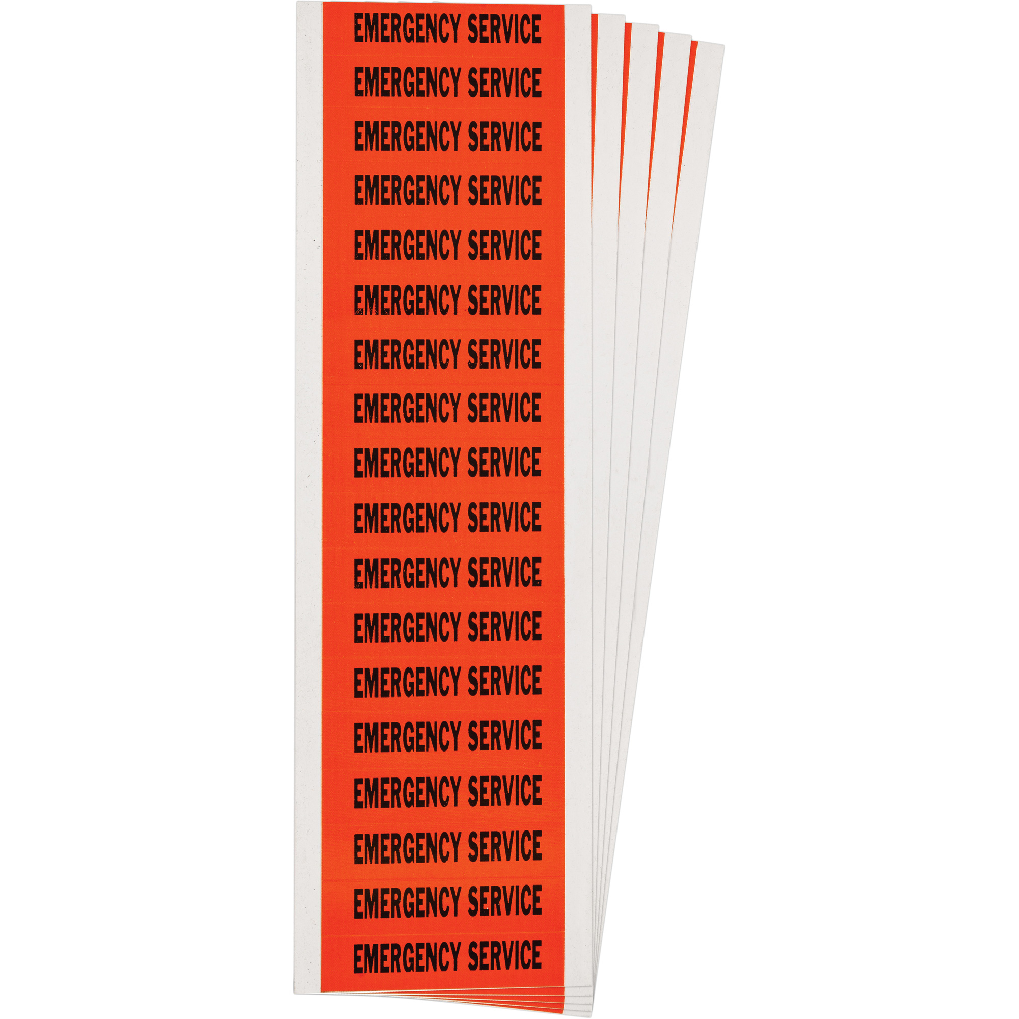 Étiquette de tension pour conduit « Emergency Service », 1/2" x 2-1/4", Étoffe/Vinyle, Anglais
