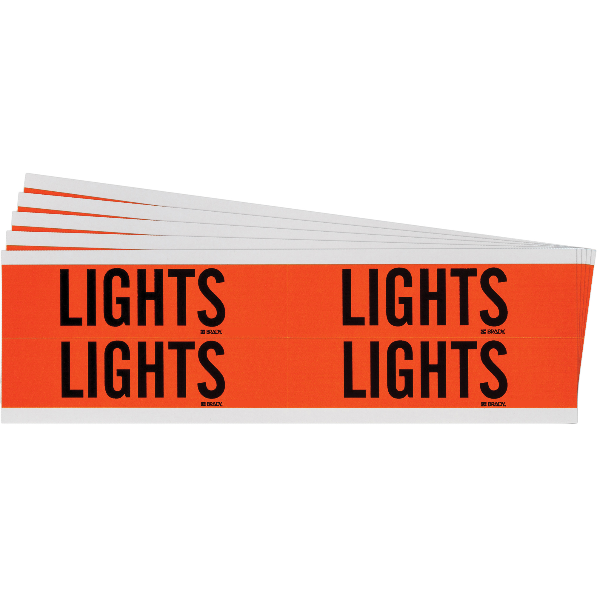 Étiquette de tension pour conduit « Lights », 1-1/8" x 4-1/8", Étoffe/Vinyle, Anglais
