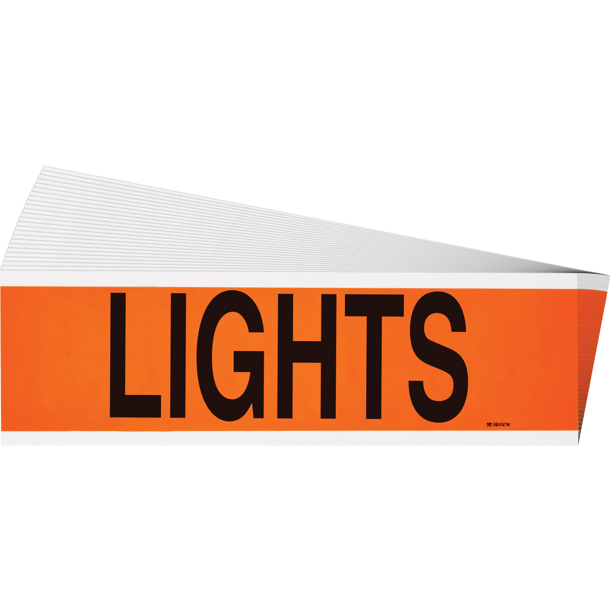 Étiquette de tension pour conduit « Lights », 2-1/4" x 9", Étoffe/Vinyle, Anglais