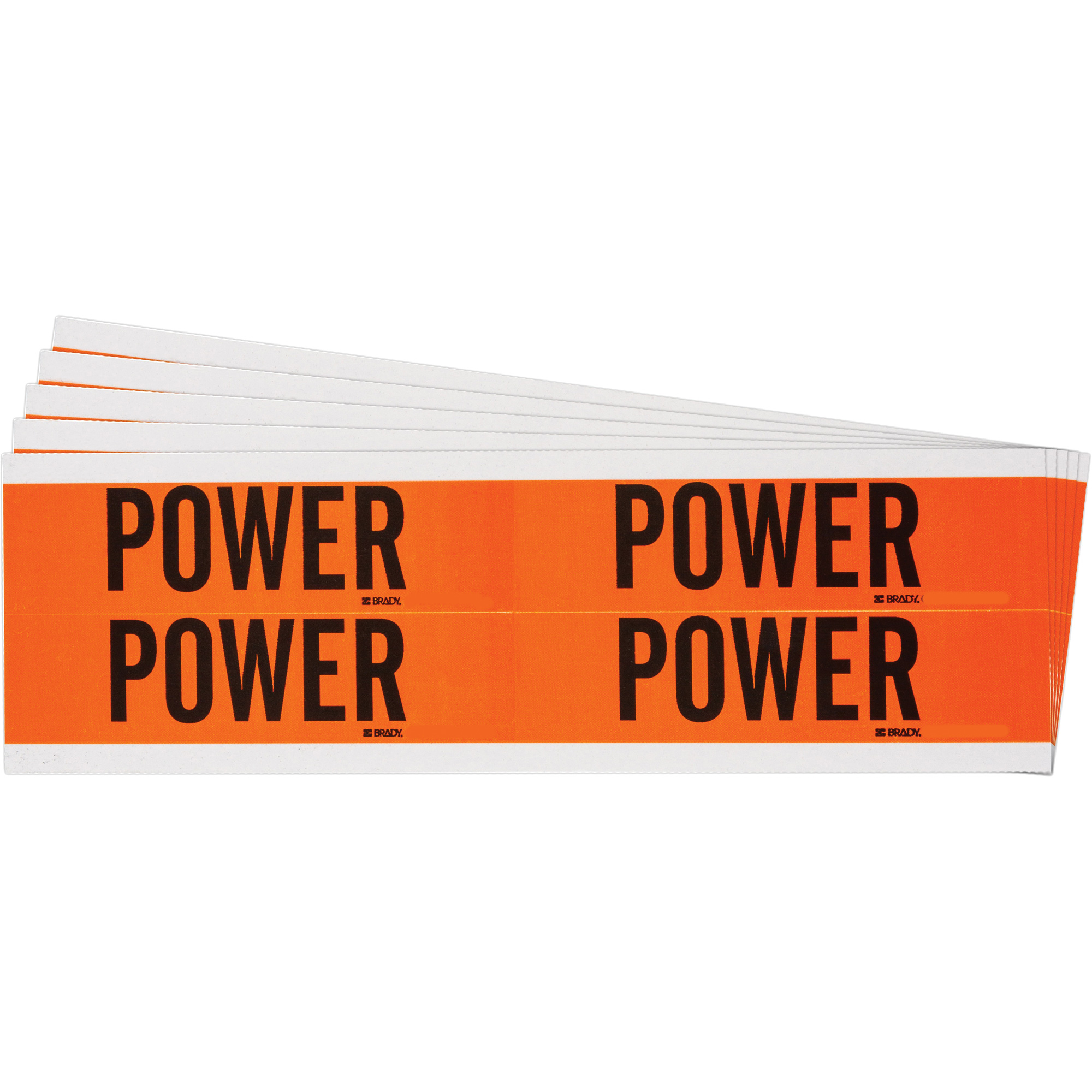 Étiquette de tension pour conduit « Power », 1-1/8" x 4-1/8", Étoffe/Vinyle, Anglais