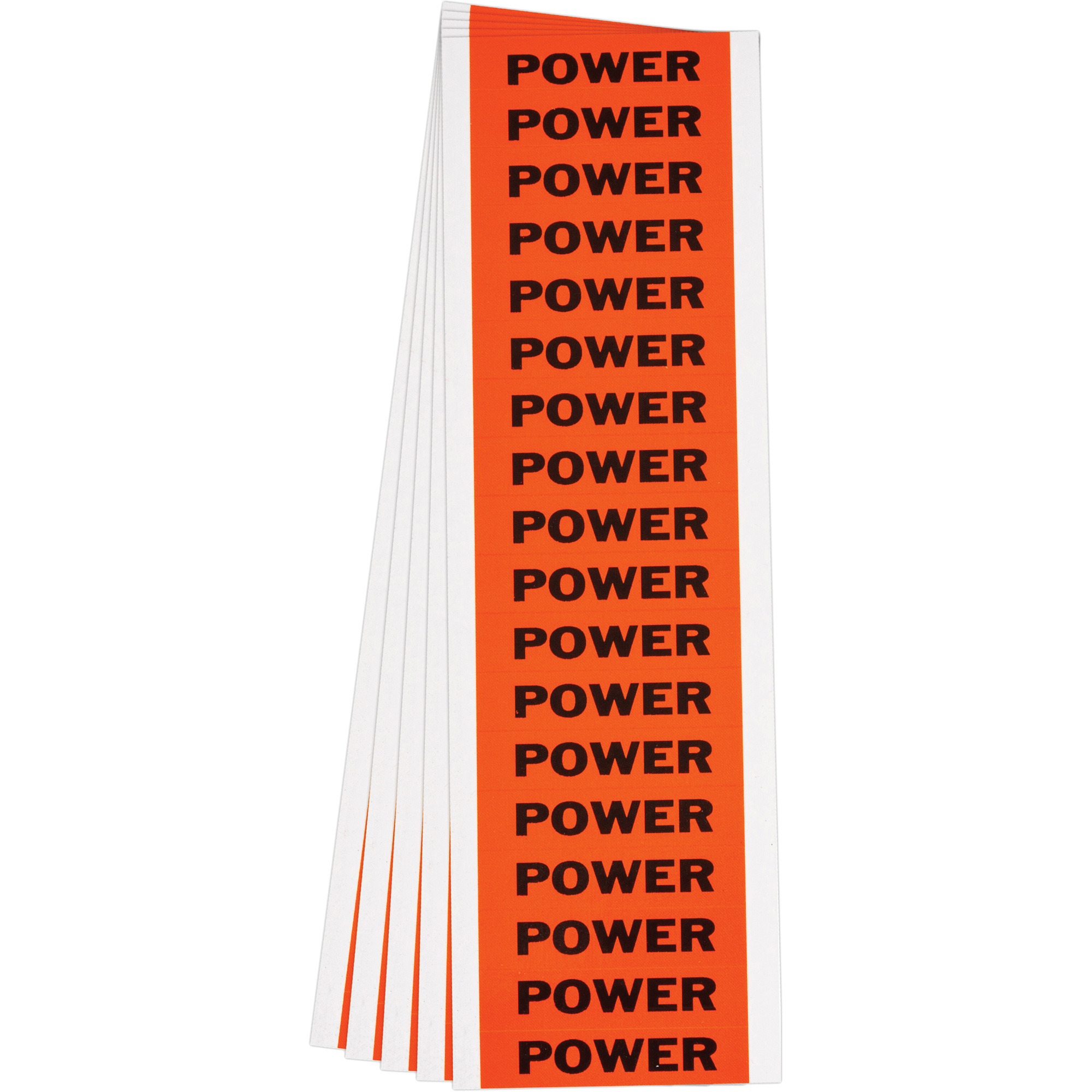 Étiquette de tension pour conduit « Power », 1/2" x 2-1/4", Étoffe/Vinyle, Anglais