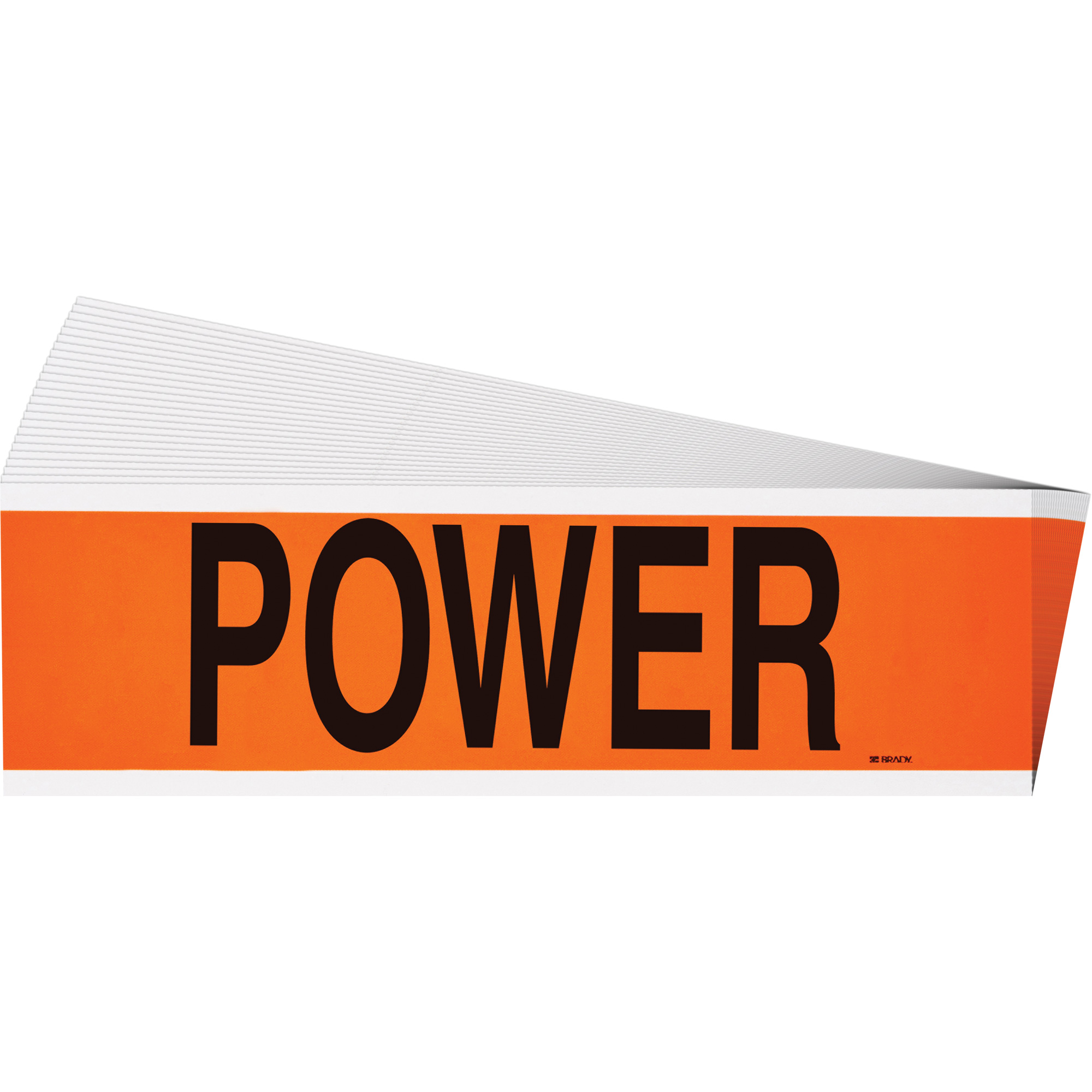 Étiquette de tension pour conduit « Power », 2-1/4" x 9", Étoffe/Vinyle, Anglais