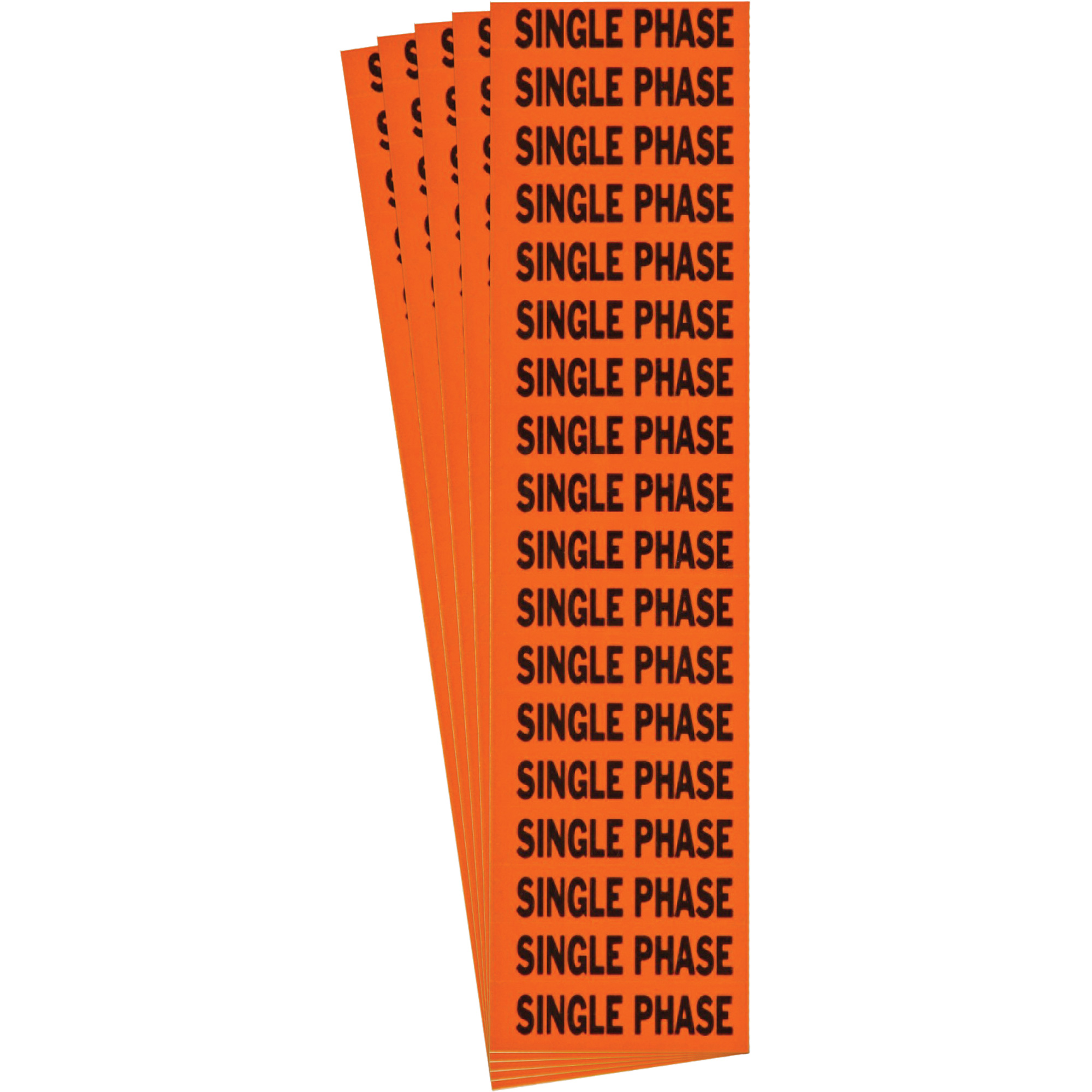 Étiquette de tension pour conduit « Single Phase », 1/2" x 2-1/4", Étoffe/Vinyle, Anglais