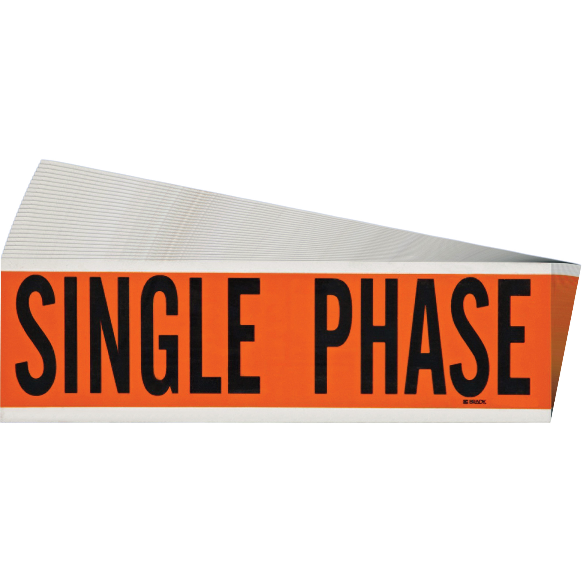 Étiquette de tension pour conduit « Single Phase », 2-1/4" x 9", Étoffe/Vinyle, Anglais