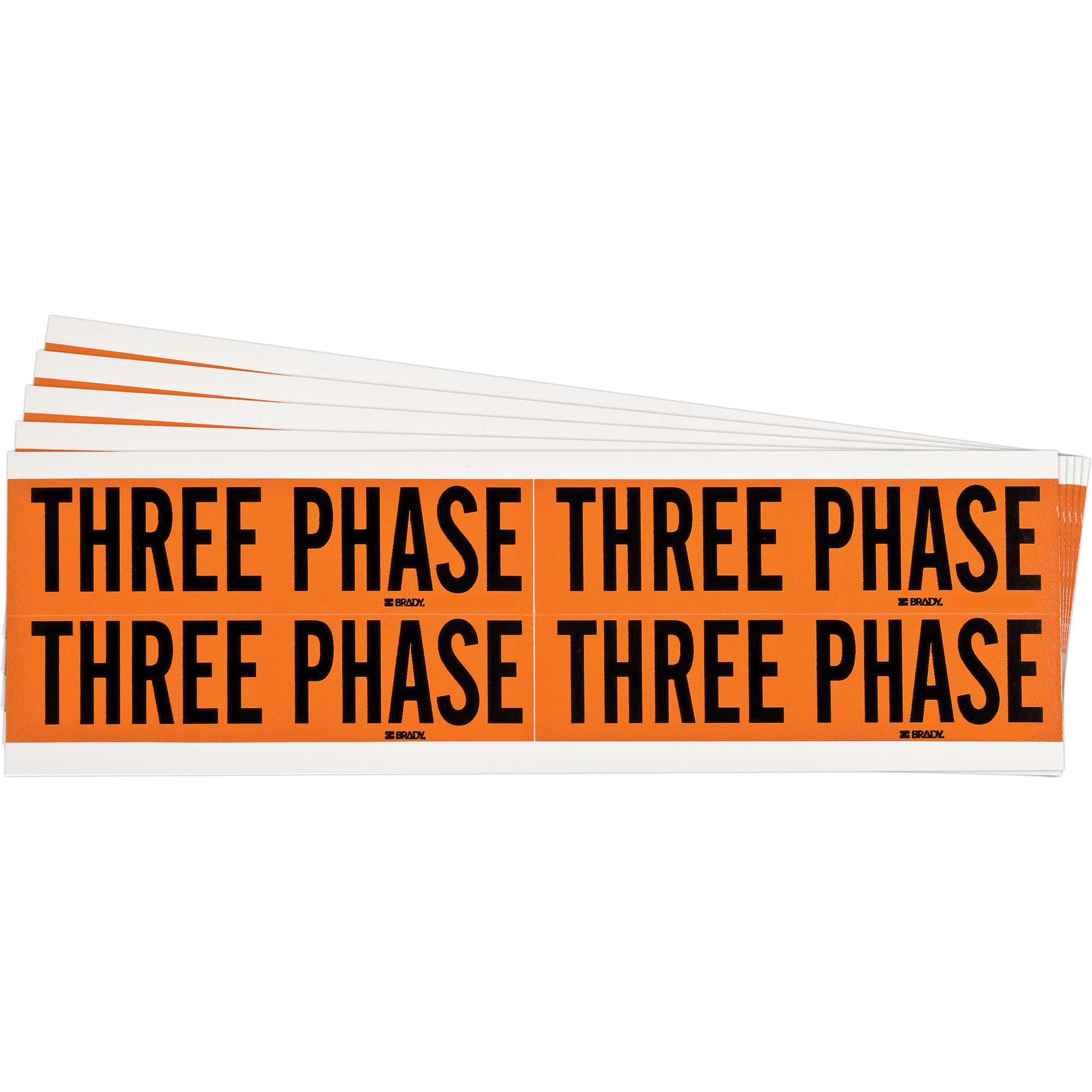 Étiquette de tension pour conduit « Three Phase », 1-1/8" x 4-1/8", Étoffe/Vinyle, Anglais
