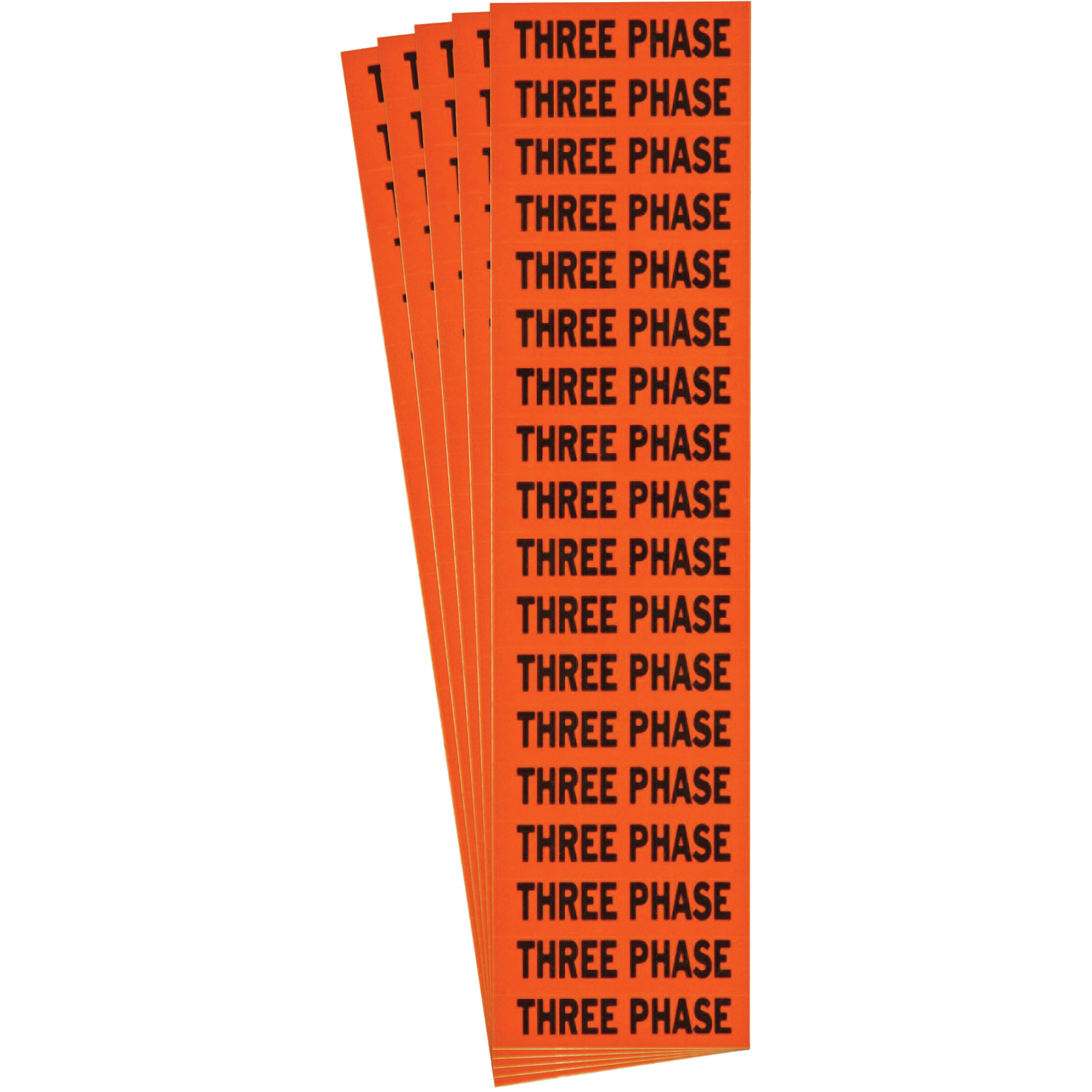 Étiquette de tension pour conduit « Three Phase », 1/2" x 2-1/4", Étoffe/Vinyle, Anglais