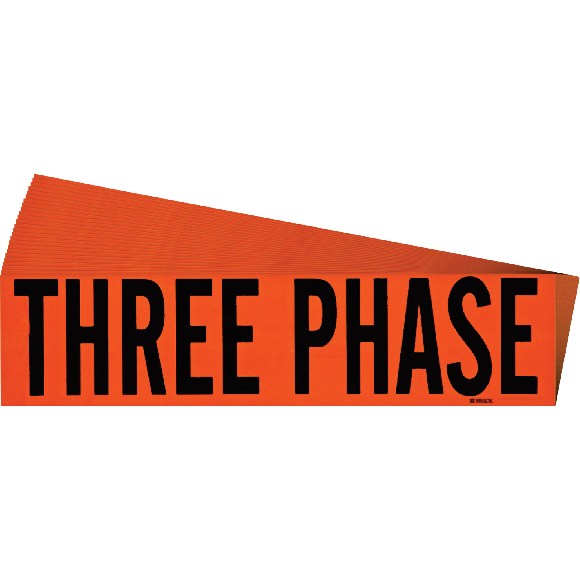 Étiquette de tension pour conduit « Three Phase », 2-1/4" x 9", Étoffe/Vinyle, Anglais