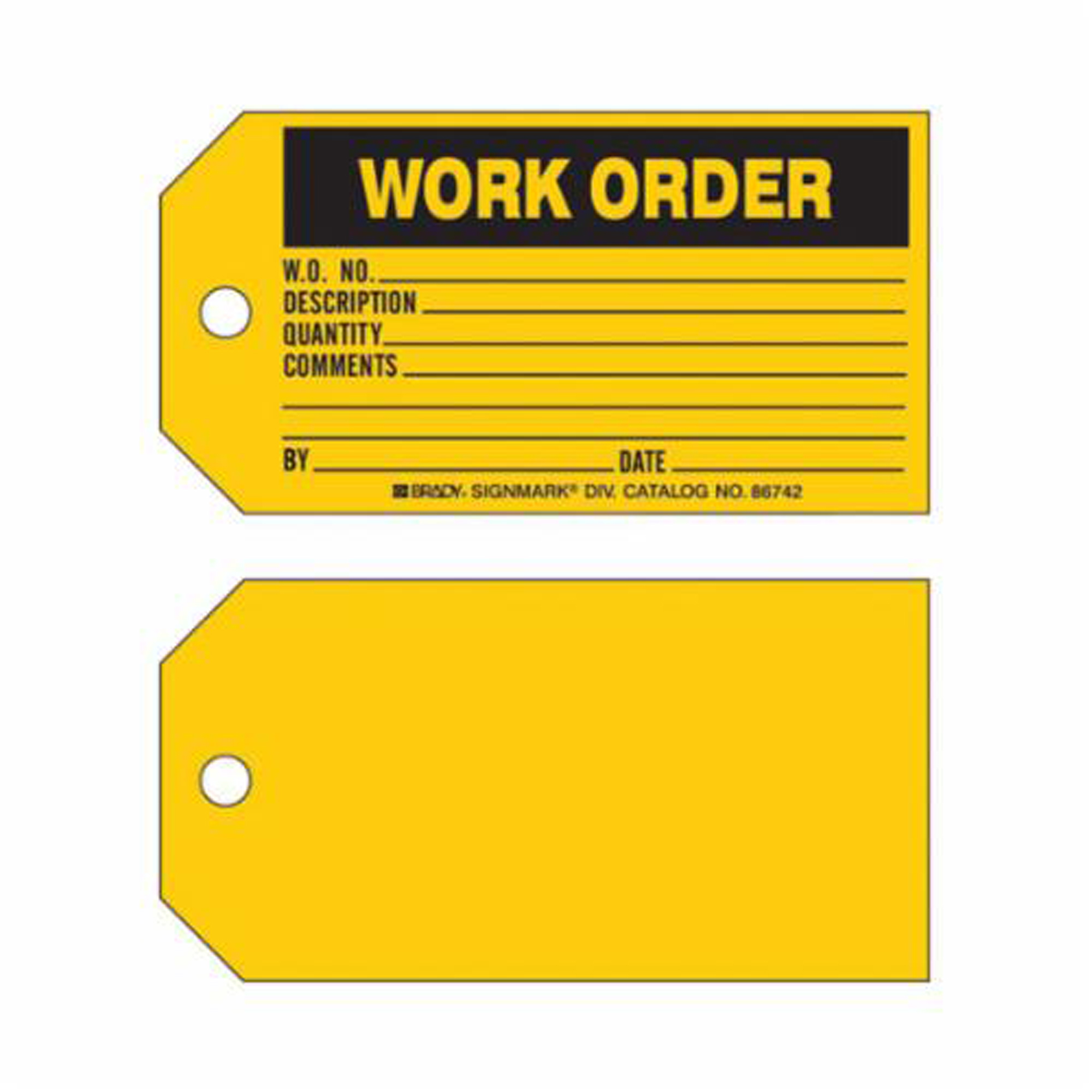 Étiquette «Work Order», Papier, 5-3/4" la x 3" h, Anglais
