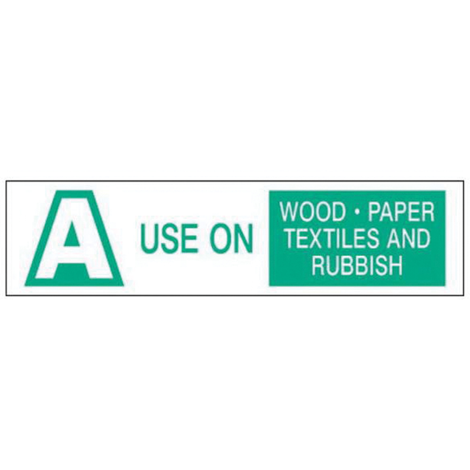 Étiquettes «A Use on Wood Paper Textiles and Rubbish», 6" lo x 1-1/2" la, Vert sur blanc