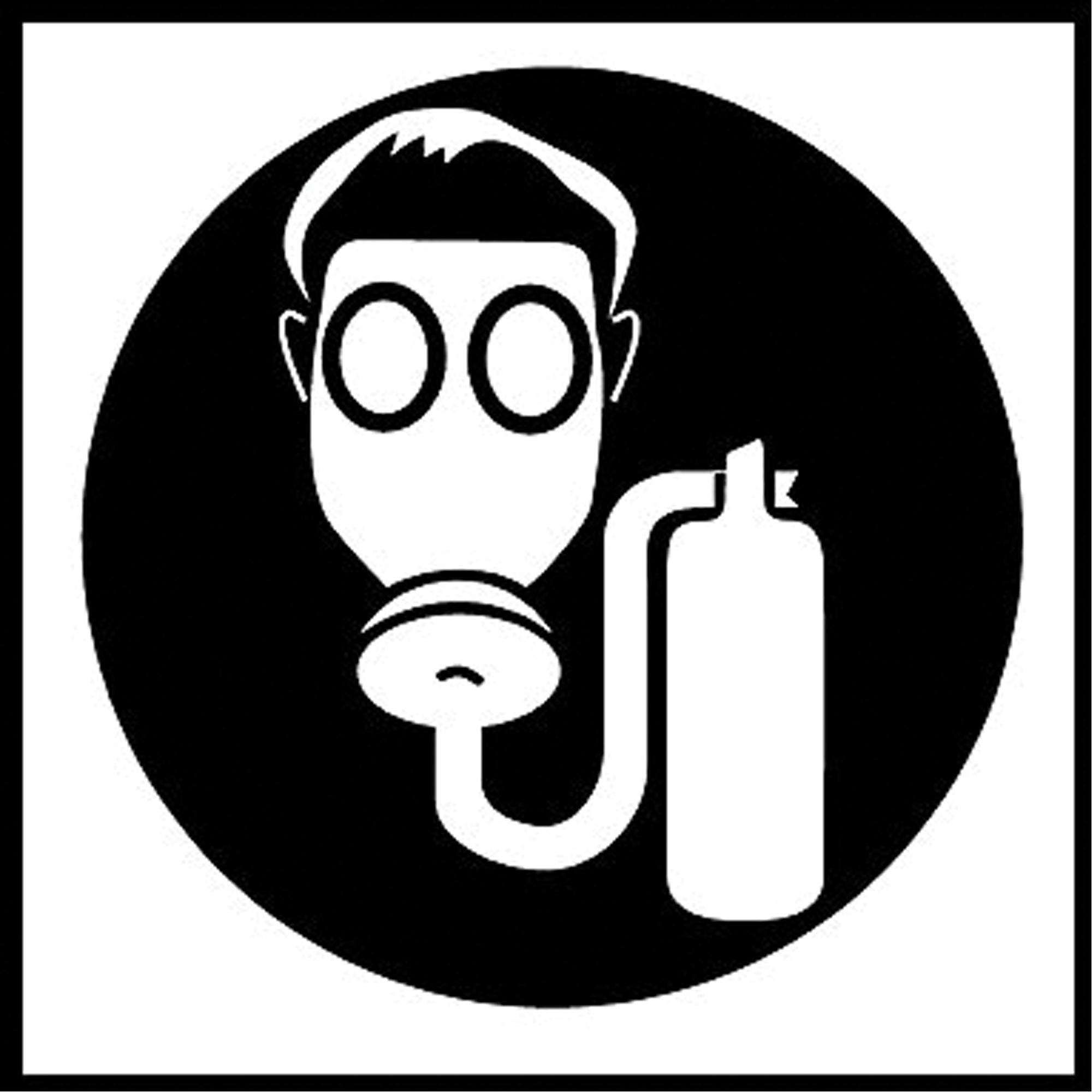 Étiquettes avec pictogramme Right to Know - Appareil respiratoire autonome, Vinyle, Feuille, 5/8" lo x 3/4" la