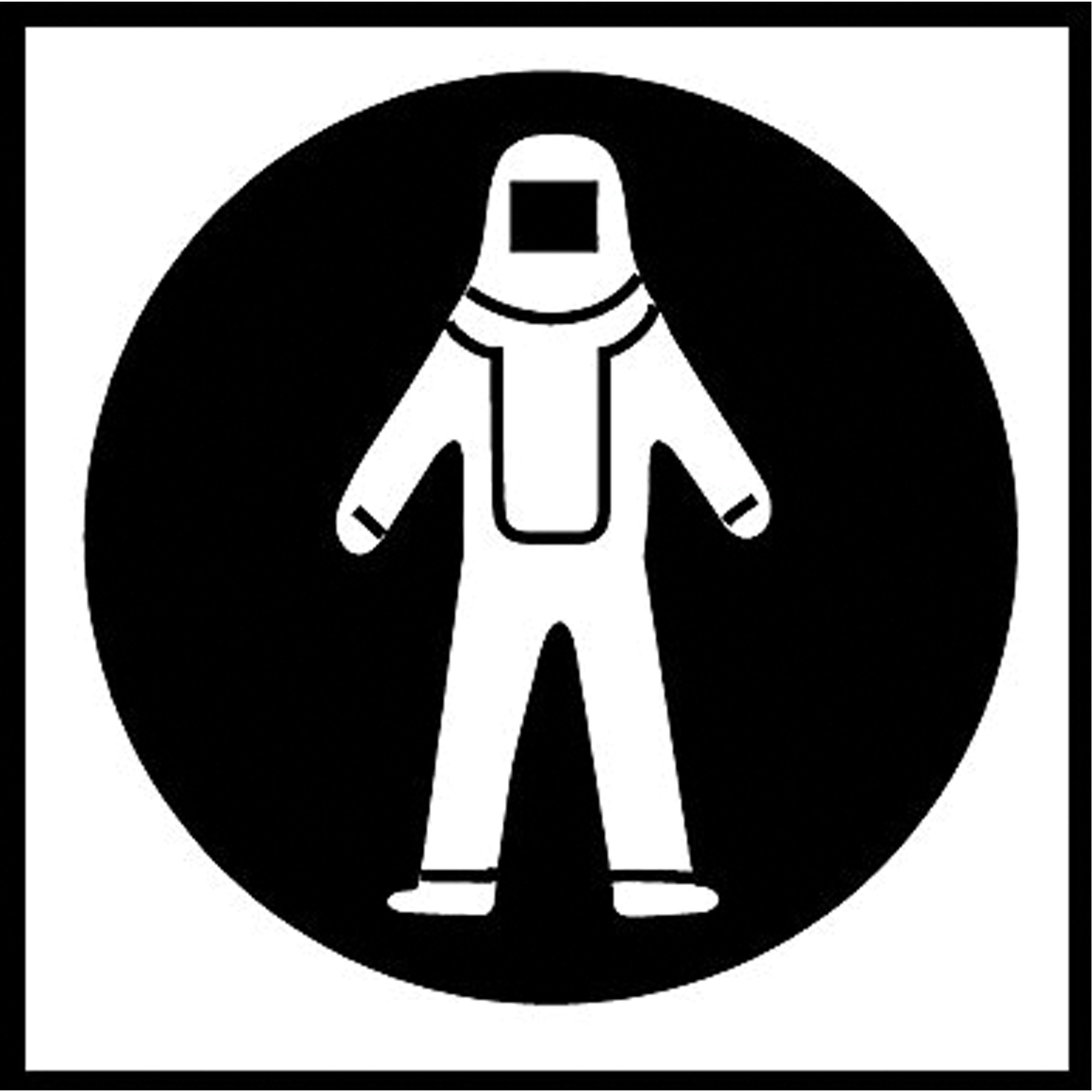 Étiquettes avec pictogramme Right to Know - Combinaison pleine protection, Vinyle, Feuille, 5/8" lo x 3/4" la