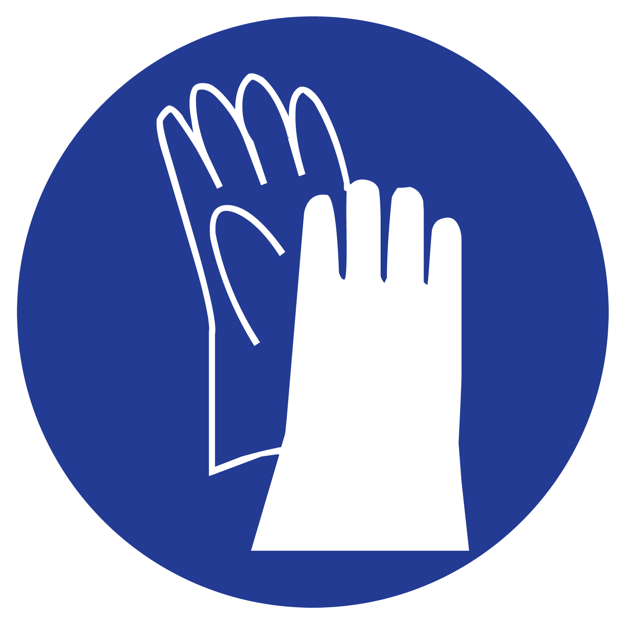 Étiquettes avec pictogramme Right to Know - Gants, Vinyle, Feuille, 1" lo x 1-1/8" la