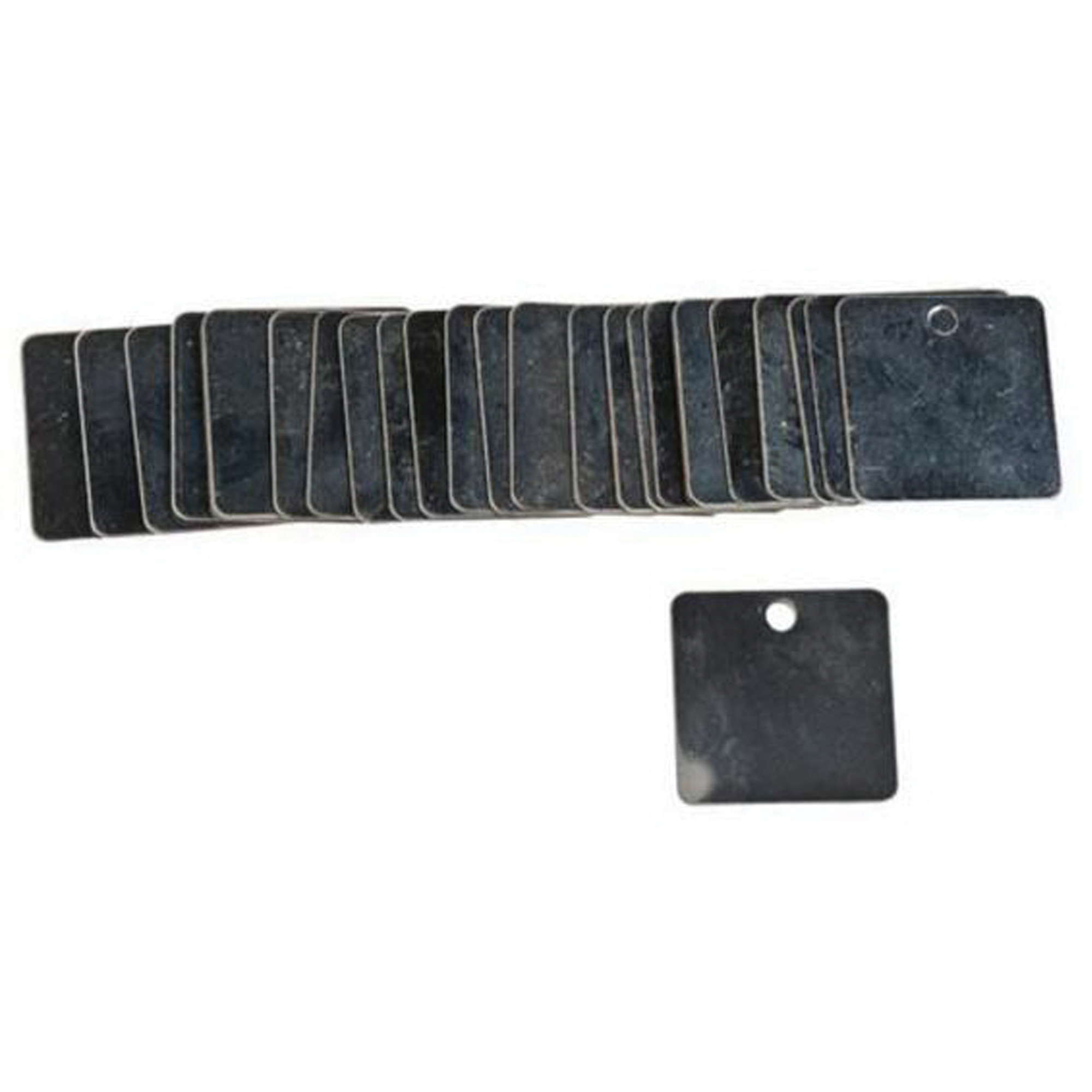 Étiquettes carrées vierges pour vannes, Acier, 1-1/2" la x 1-1/2" h