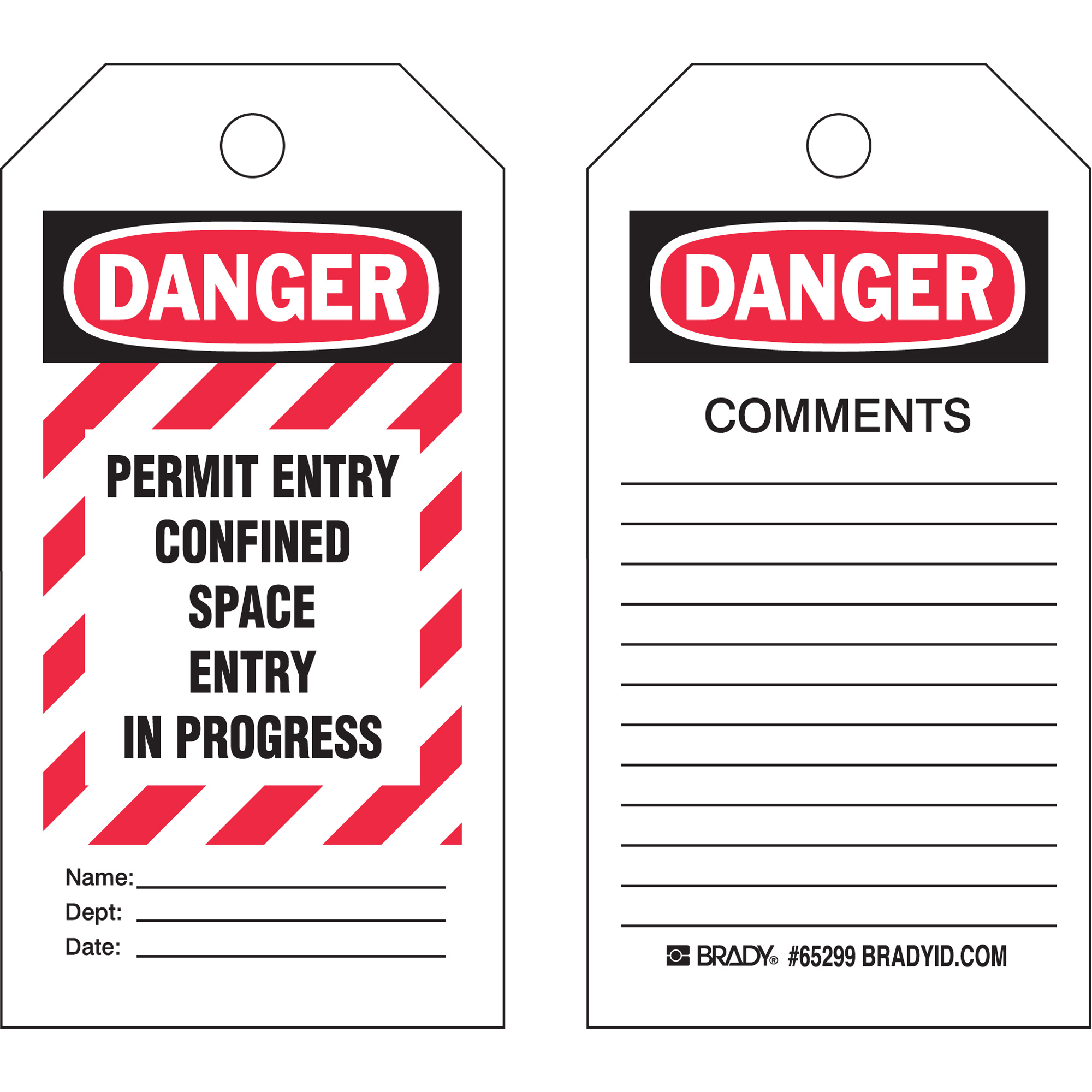 Étiquettes «Confined Space», Polyester, 3" la x 5-3/4" h, Anglais