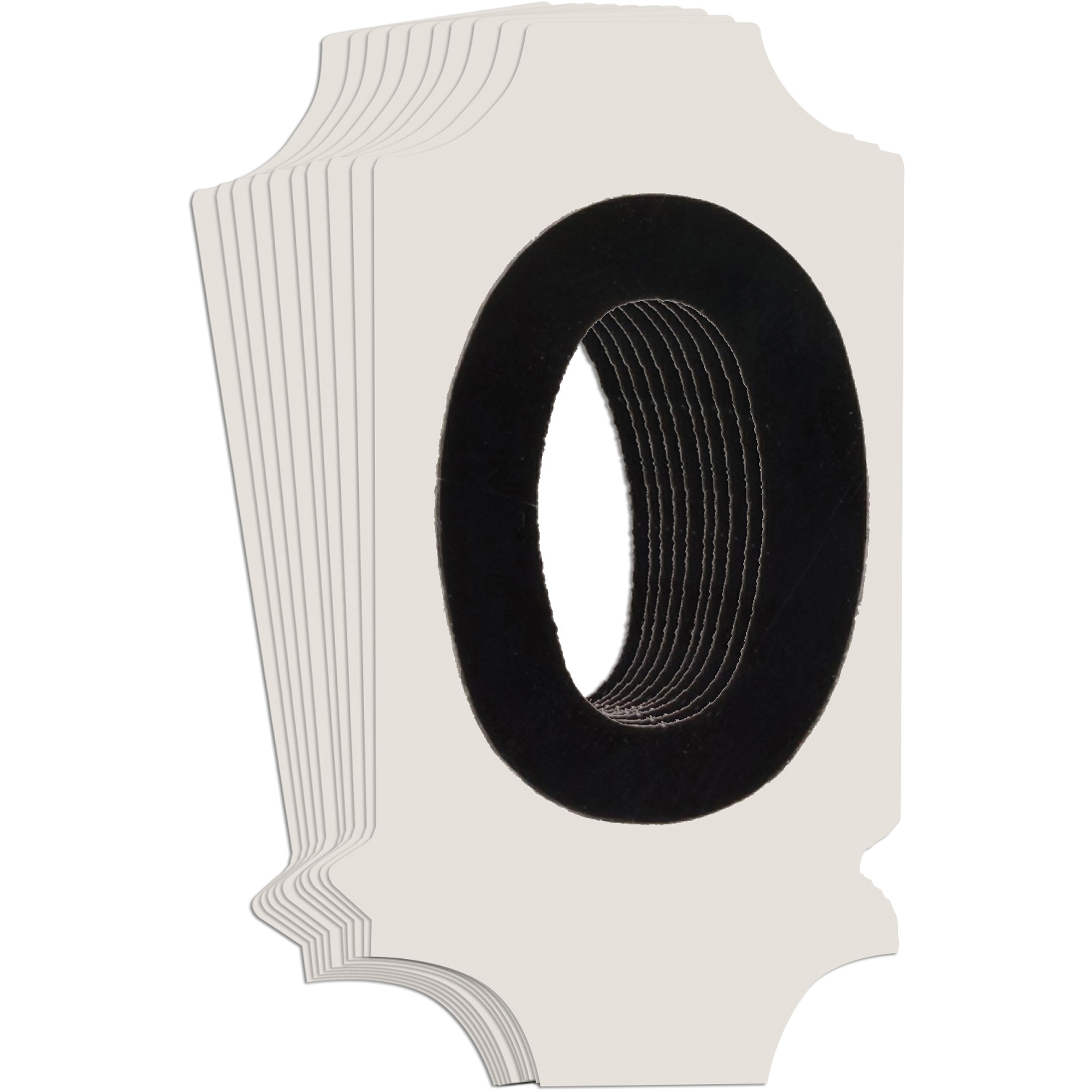 Étiquettes de lettres & chiffres gothiques individuels Quick-AlignMD, O, 1" h, Noir