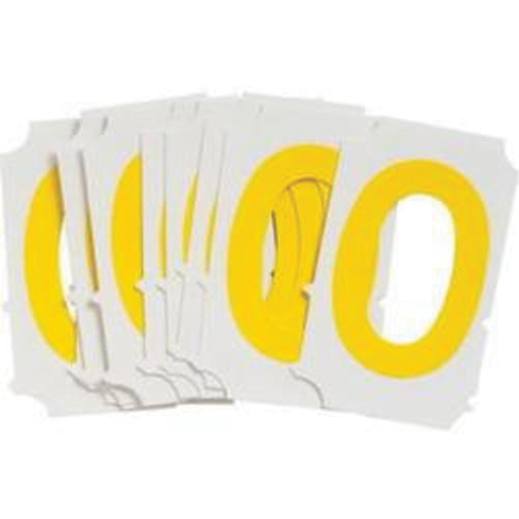 Étiquettes de lettres & chiffres gothiques individuels Quick-AlignMD, O, 2" h, Jaune