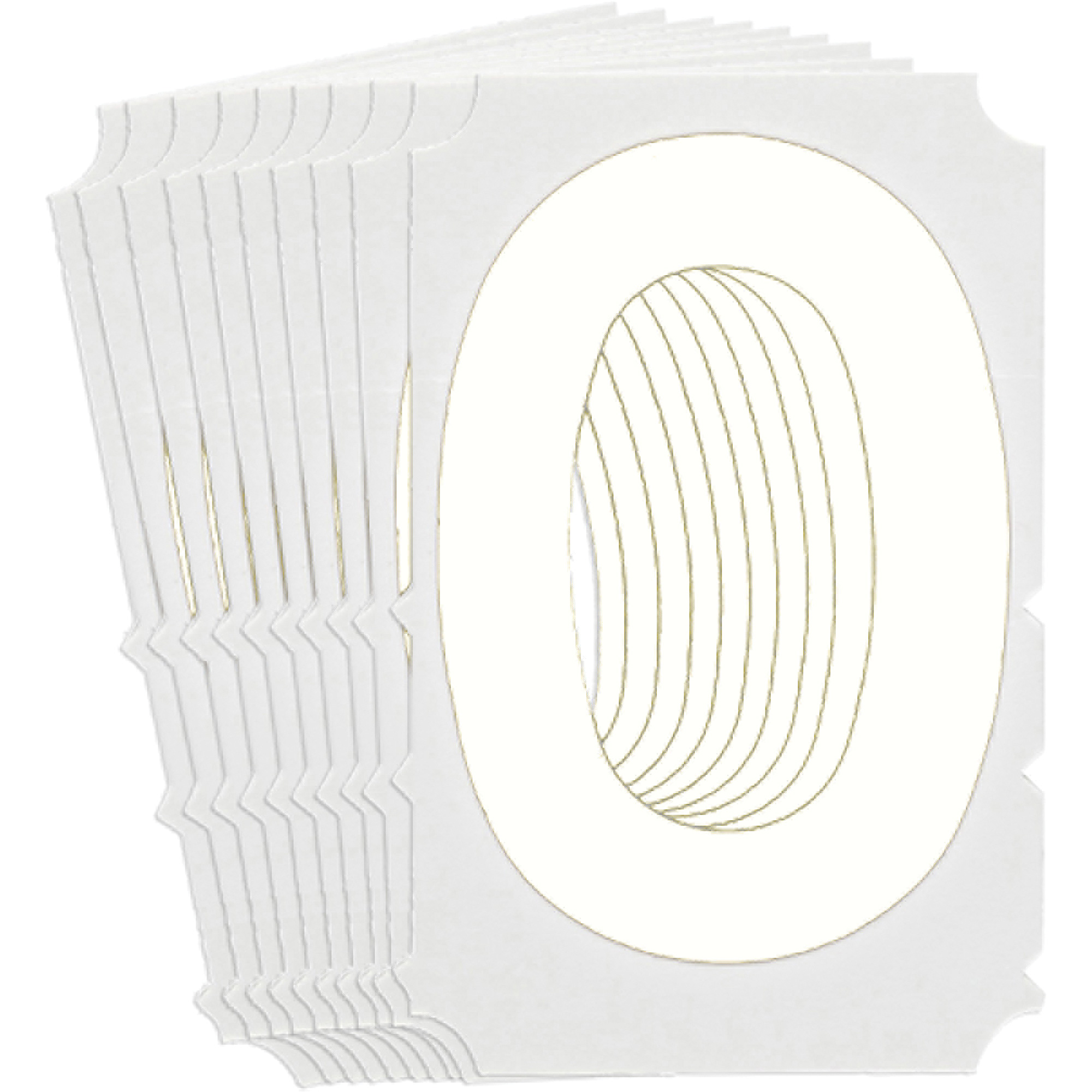 Étiquettes de lettres & chiffres gothiques individuels Quick-AlignMD, O, 4" h, Blanc