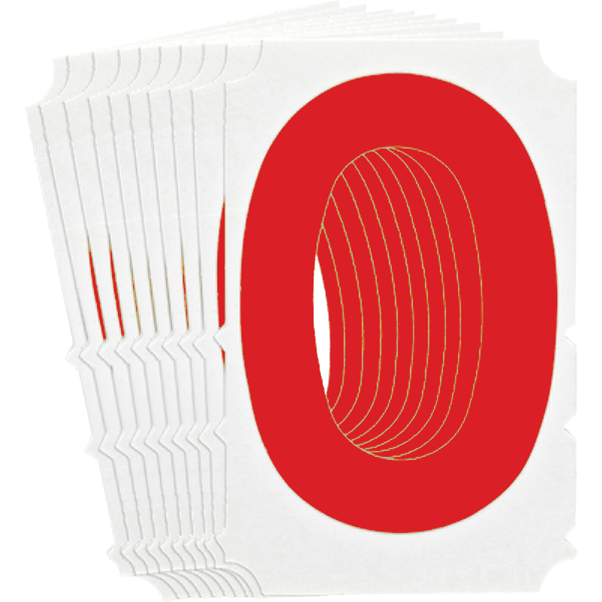 Étiquettes de lettres & chiffres gothiques individuels Quick-AlignMD, O, 4" h, Rouge