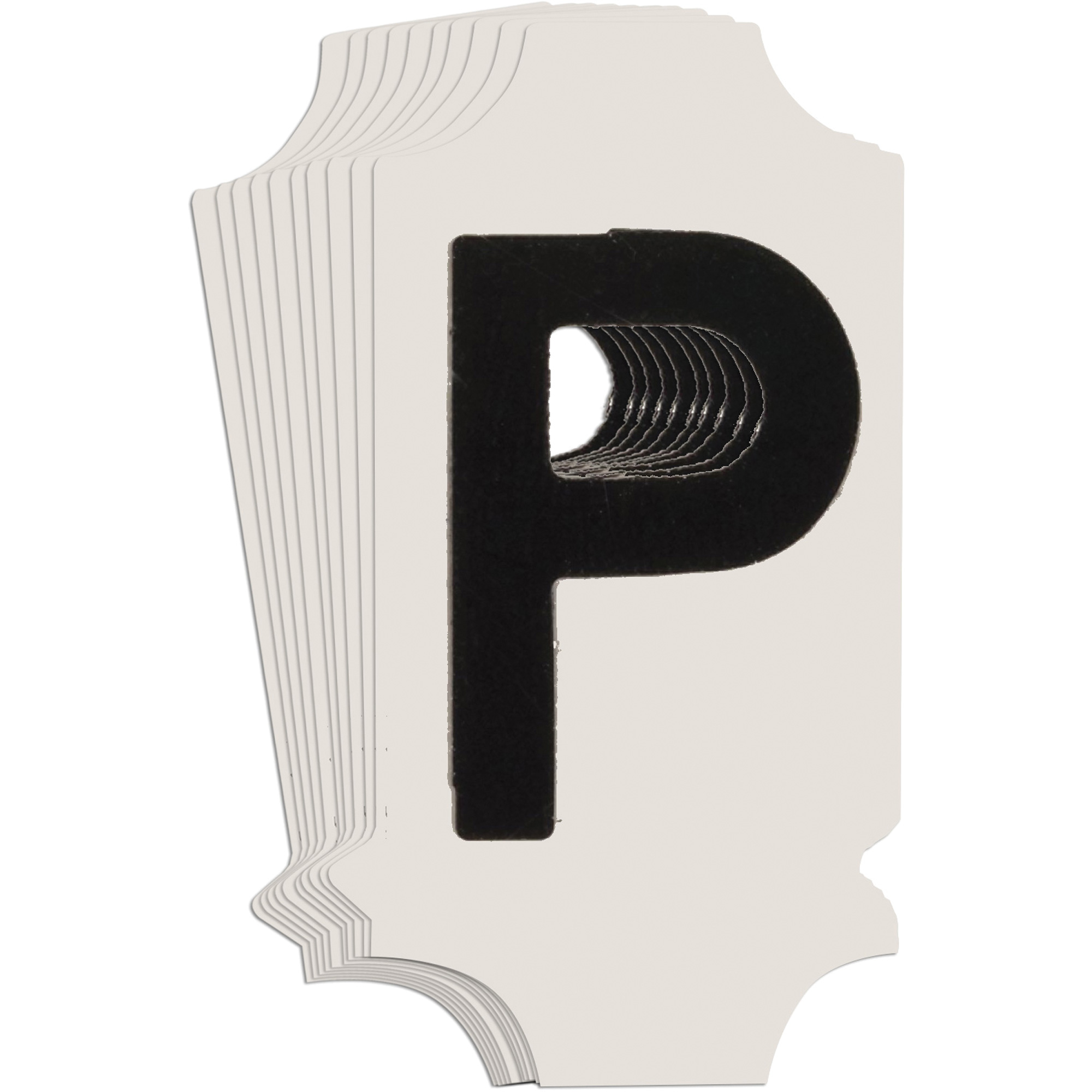 Étiquettes de lettres & chiffres gothiques individuels Quick-AlignMD, P, 1" h, Noir