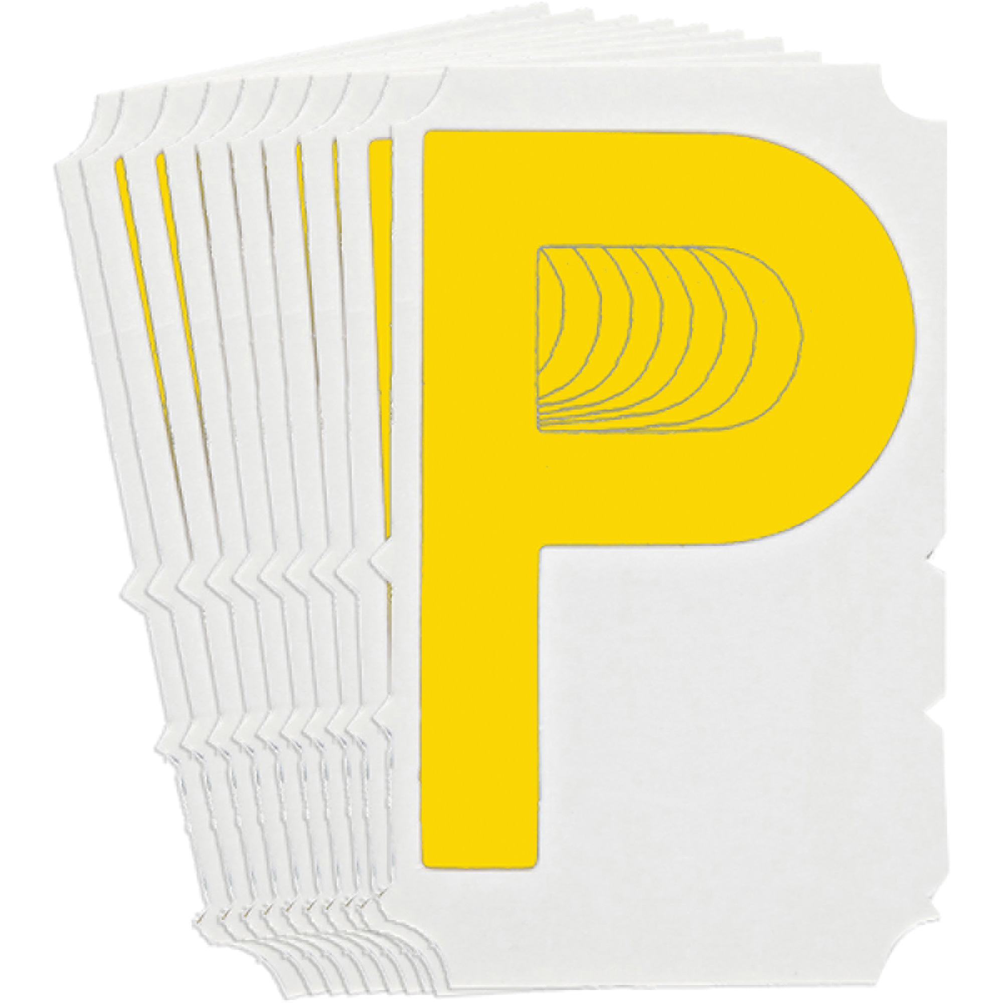 Étiquettes de lettres & chiffres gothiques individuels Quick-AlignMD, P, 3" h, Jaune