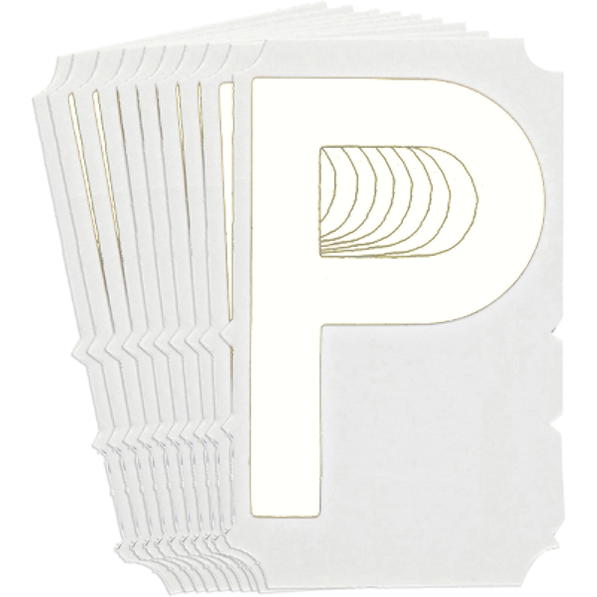 Étiquettes de lettres & chiffres gothiques individuels Quick-AlignMD, P, 4" h, Blanc