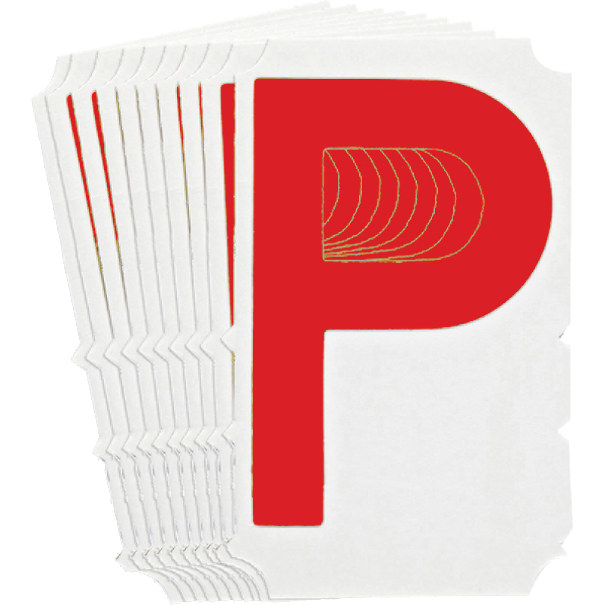 Étiquettes de lettres & chiffres gothiques individuels Quick-AlignMD, P, 4" h, Rouge